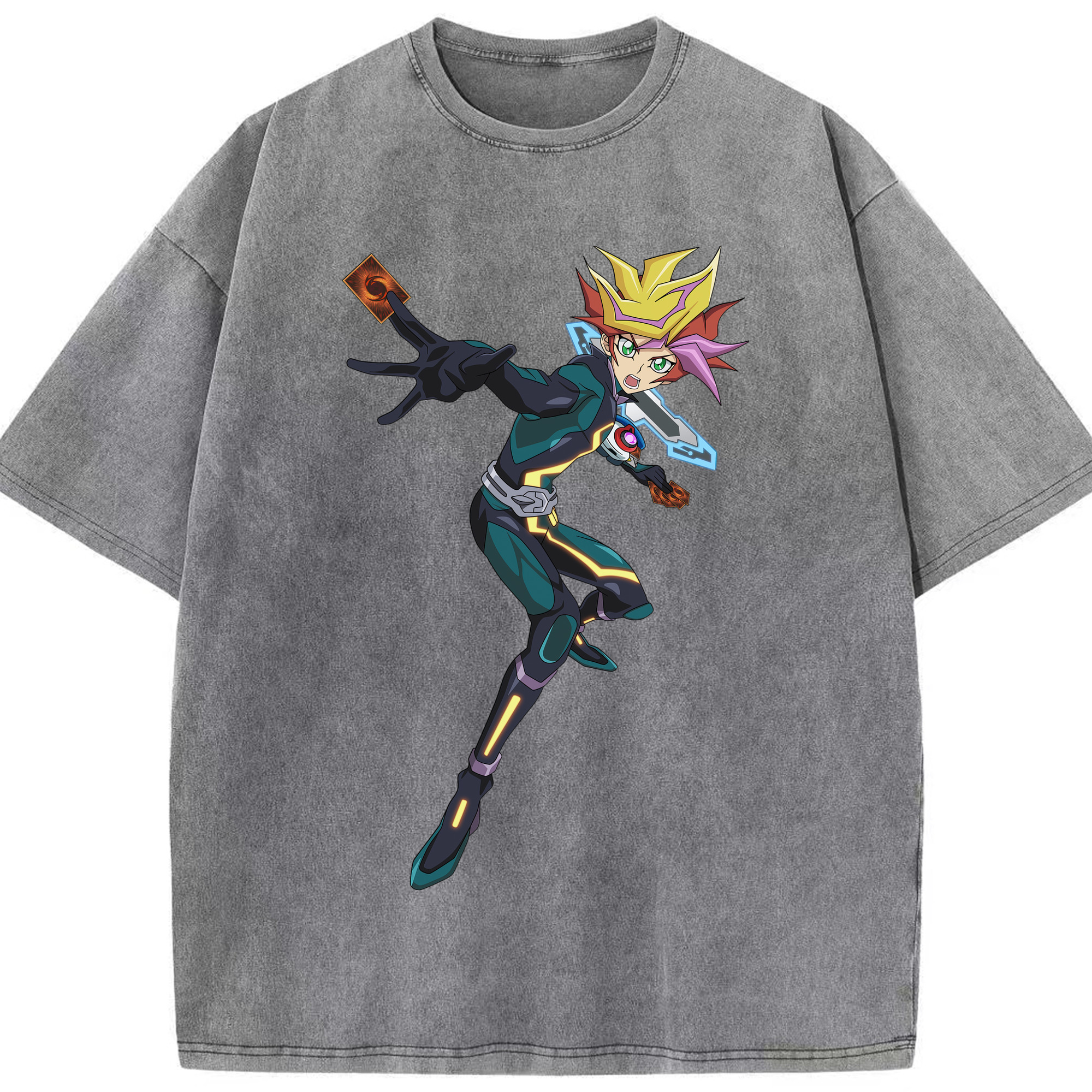 （画像用） 遊☆戯☆王 Yu-Gi-Oh! 綿100% ヴィンテージ風 半袖Tシャツ（フロントプリント）