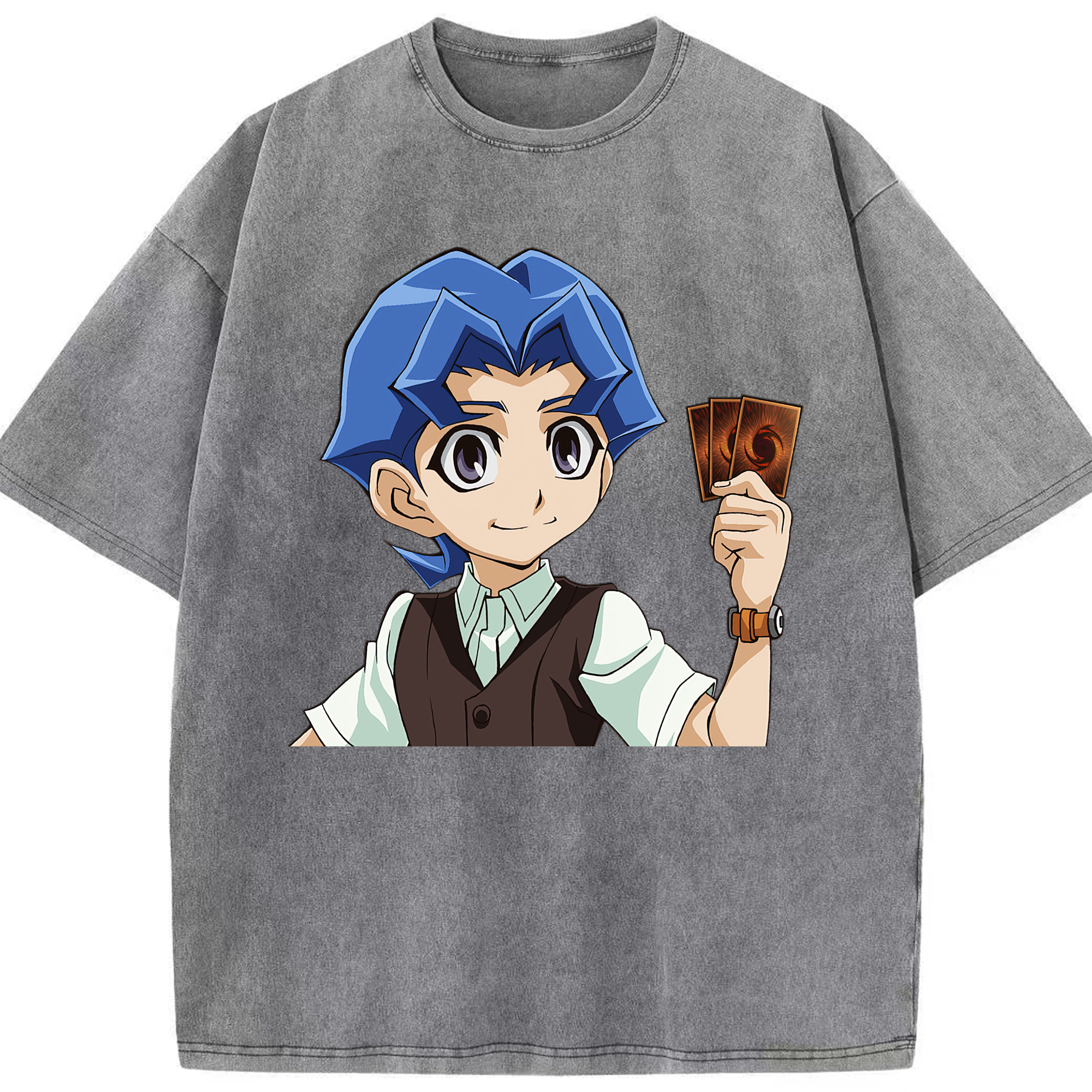 （画像用） 遊☆戯☆王 Yu-Gi-Oh! 綿100% ヴィンテージ風 半袖Tシャツ（フロントプリント）