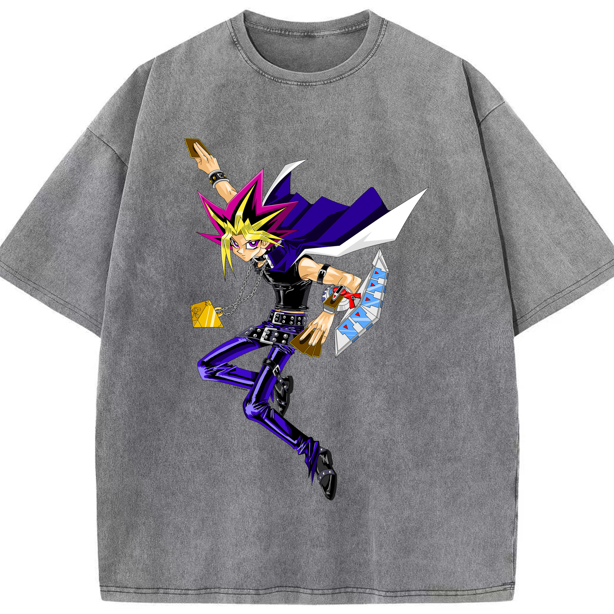 （画像用） 遊☆戯☆王 Yu-Gi-Oh! 綿100% ヴィンテージ風 半袖Tシャツ（フロントプリント）