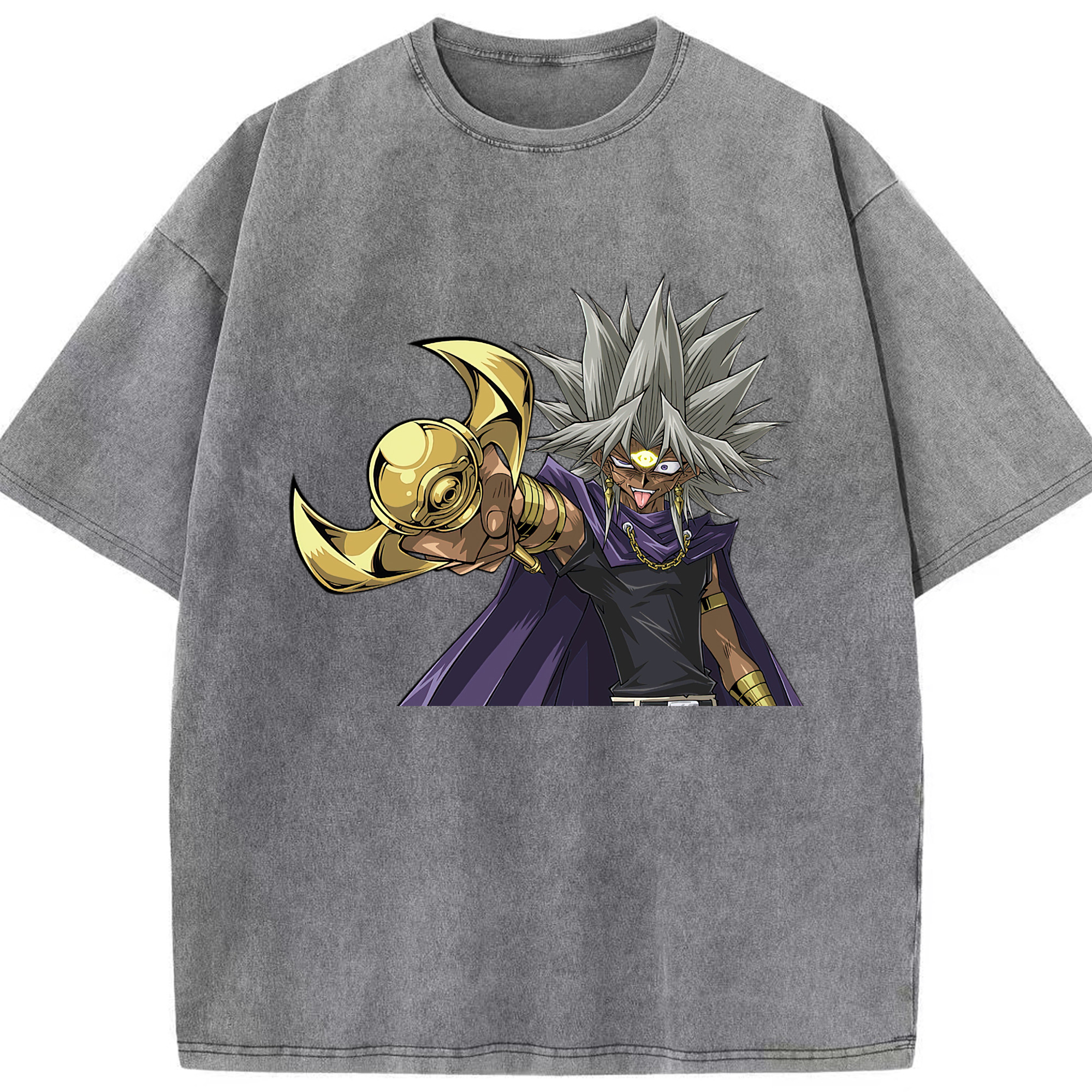（画像用） 遊☆戯☆王 Yu-Gi-Oh! 綿100% ヴィンテージ風 半袖Tシャツ（フロントプリント）
