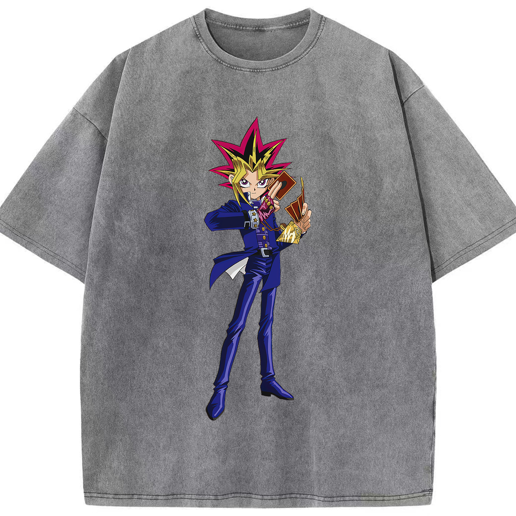（画像用） 遊☆戯☆王 Yu-Gi-Oh! 綿100% ヴィンテージ風 半袖Tシャツ（フロントプリント）