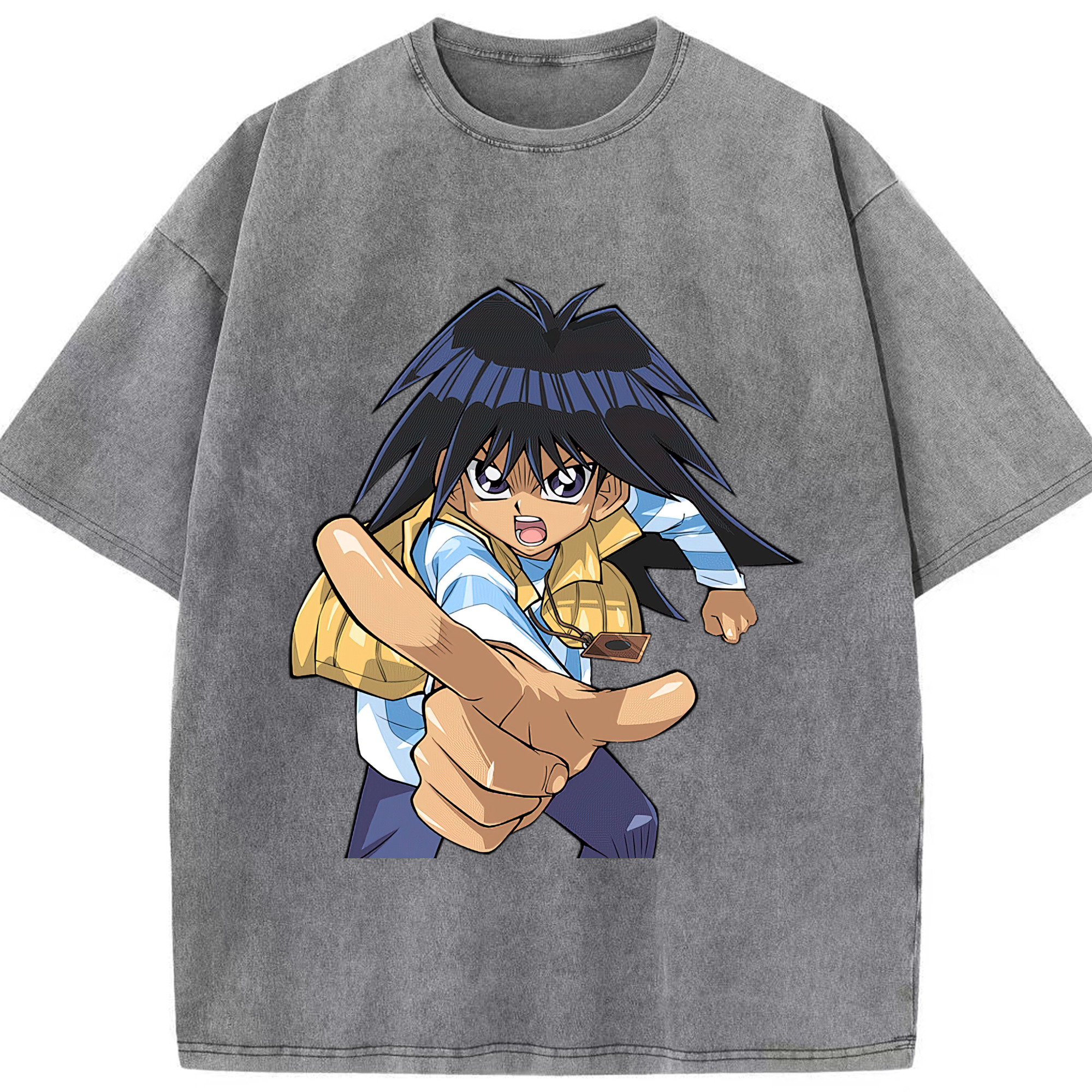 （画像用） 遊☆戯☆王 Yu-Gi-Oh! 綿100% ヴィンテージ風 半袖Tシャツ（フロントプリント）