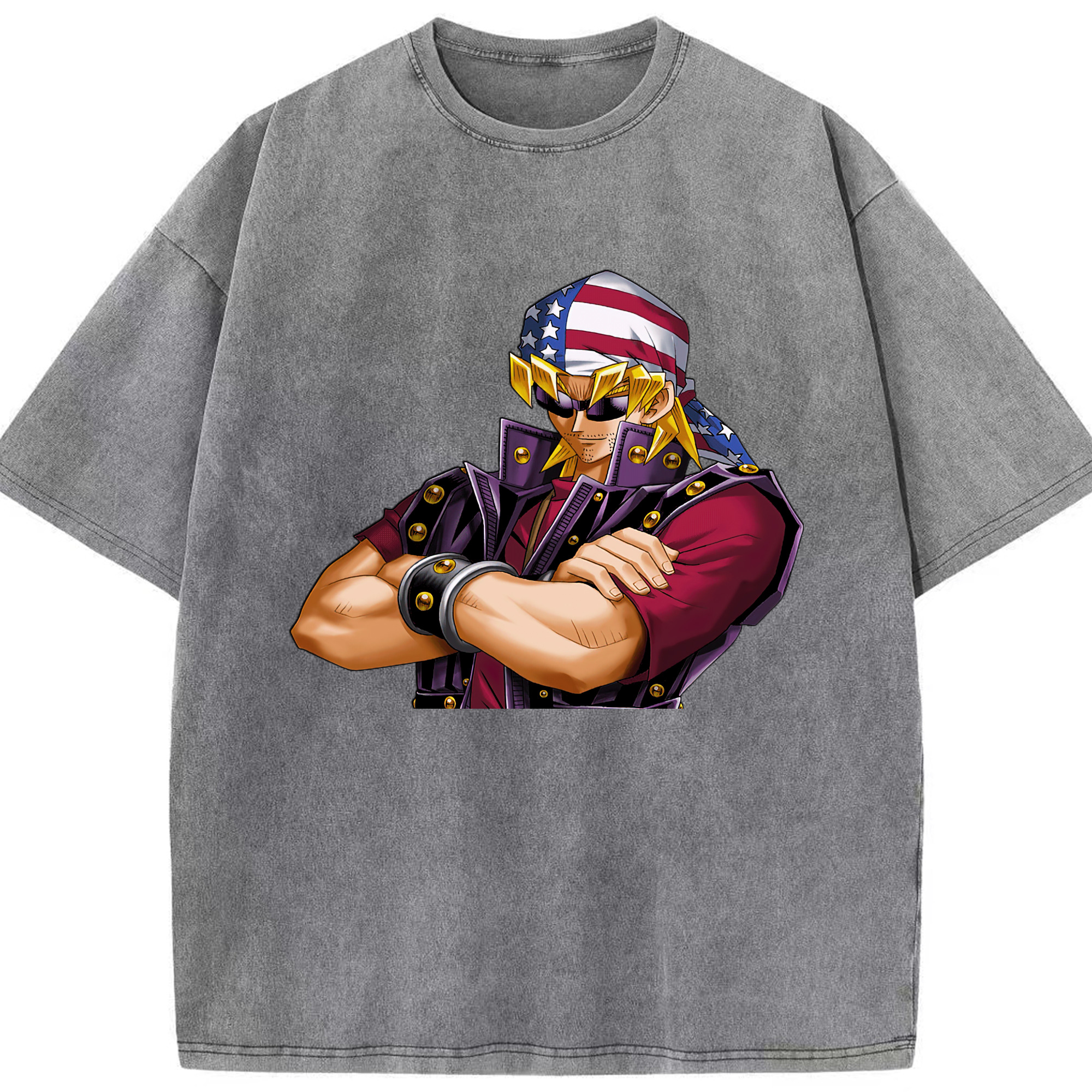 （画像用） 遊☆戯☆王 Yu-Gi-Oh! 綿100% ヴィンテージ風 半袖Tシャツ（フロントプリント）