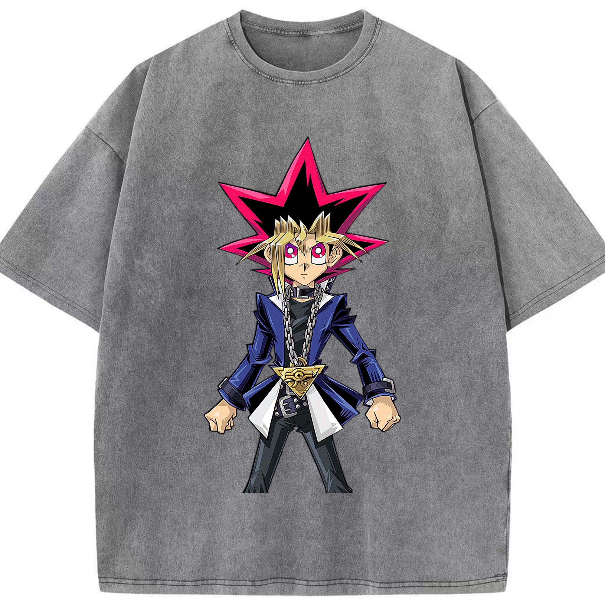 （画像用） 遊☆戯☆王 Yu-Gi-Oh! 綿100% ヴィンテージ風 半袖Tシャツ（フロントプリント）