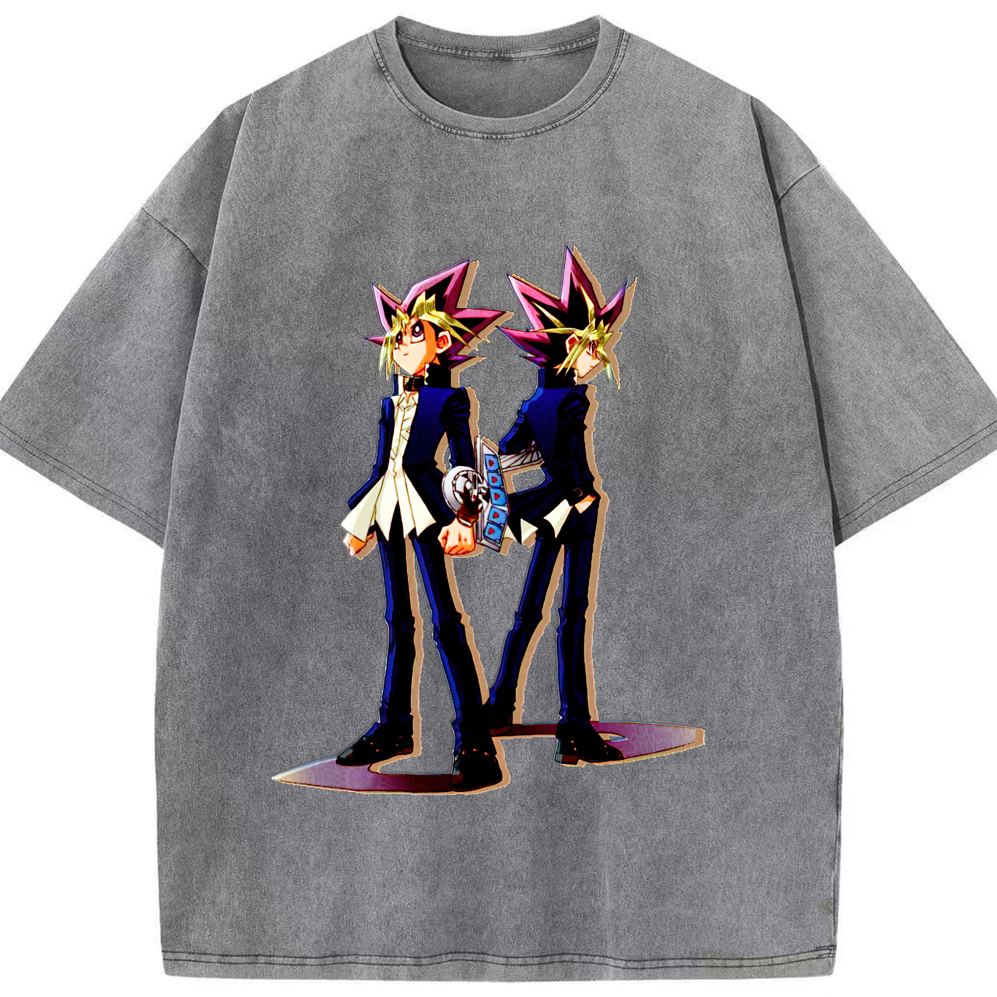 （画像用） 遊☆戯☆王 Yu-Gi-Oh! 綿100% ヴィンテージ風 半袖Tシャツ（フロントプリント）