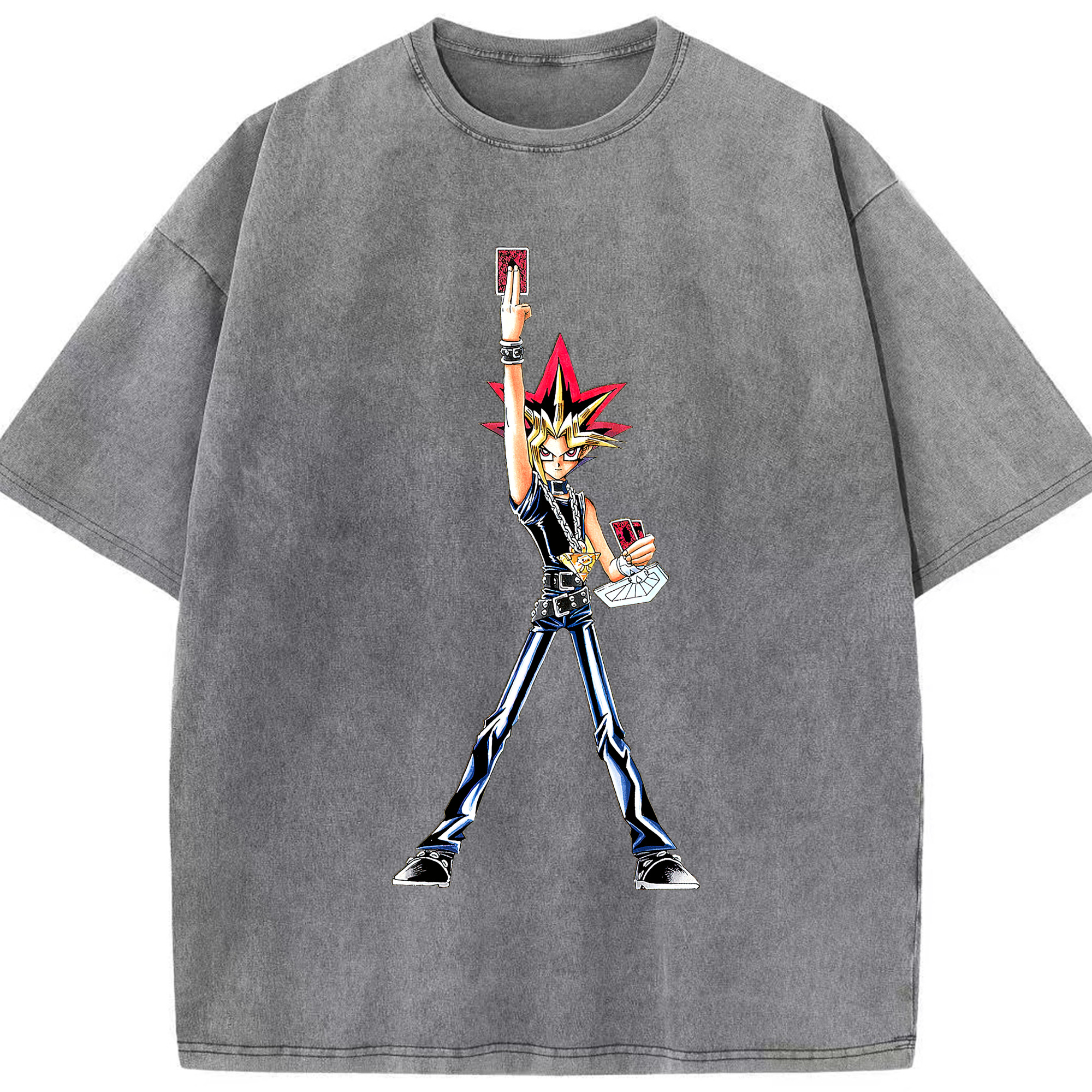 （画像用） 遊☆戯☆王 Yu-Gi-Oh! 綿100% ヴィンテージ風 半袖Tシャツ（フロントプリント）