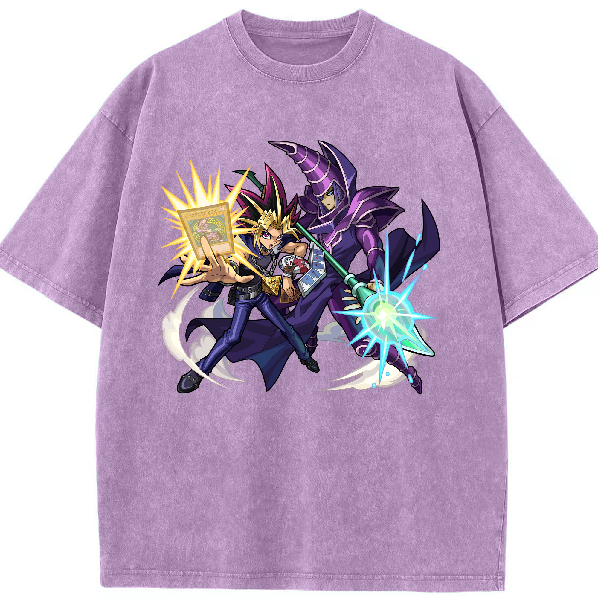 （画像用） 遊☆戯☆王 Yu-Gi-Oh! 綿100% ヴィンテージ風 半袖Tシャツ（フロントプリント）