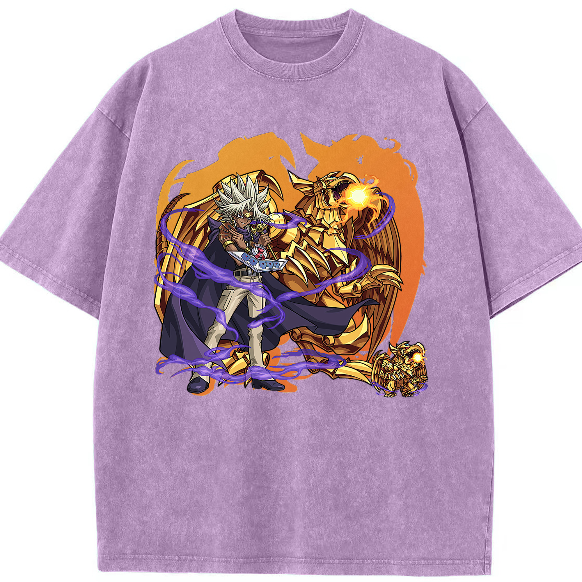 （画像用） 遊☆戯☆王 Yu-Gi-Oh! 綿100% ヴィンテージ風 半袖Tシャツ（フロントプリント）