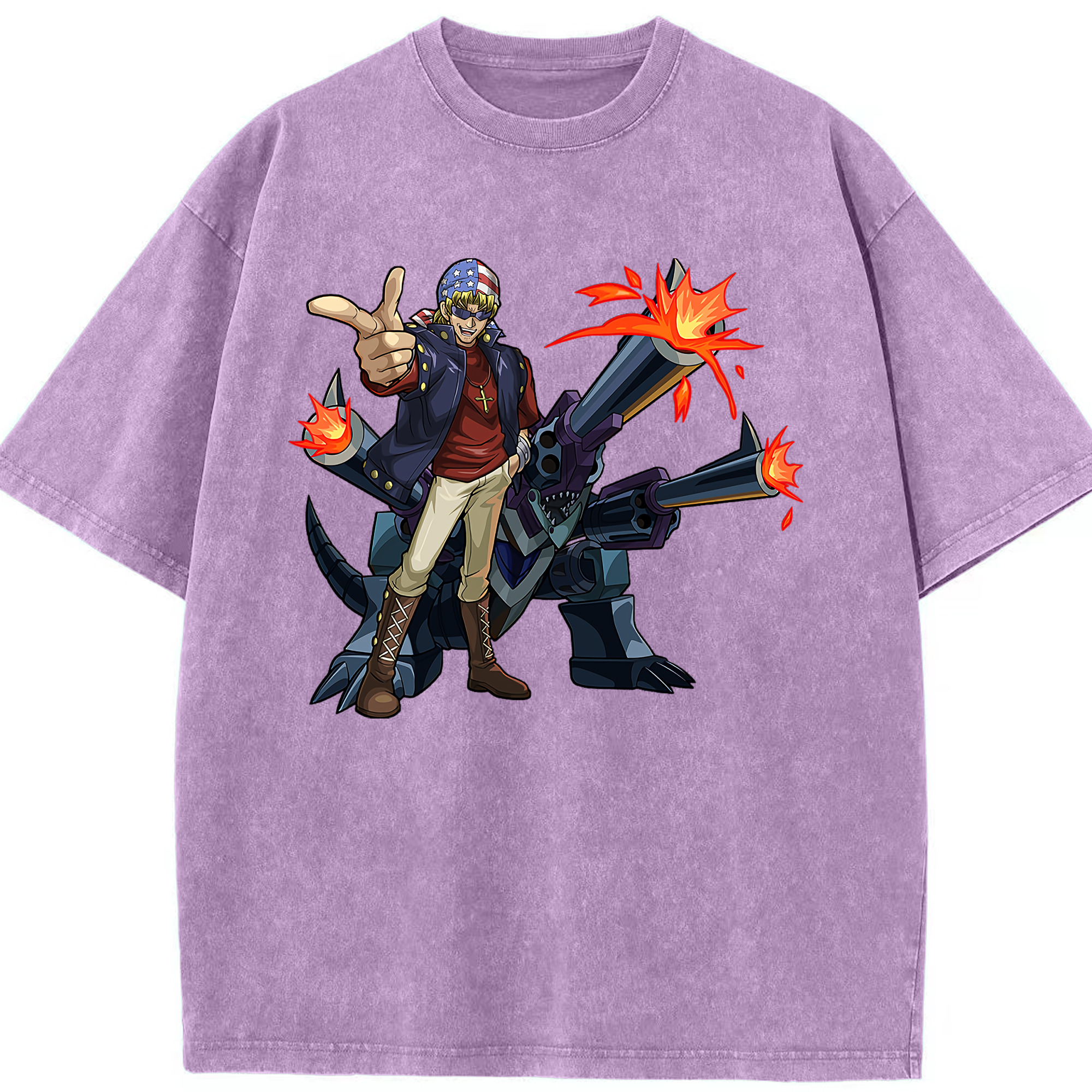 （画像用） 遊☆戯☆王 Yu-Gi-Oh! 綿100% ヴィンテージ風 半袖Tシャツ（フロントプリント）
