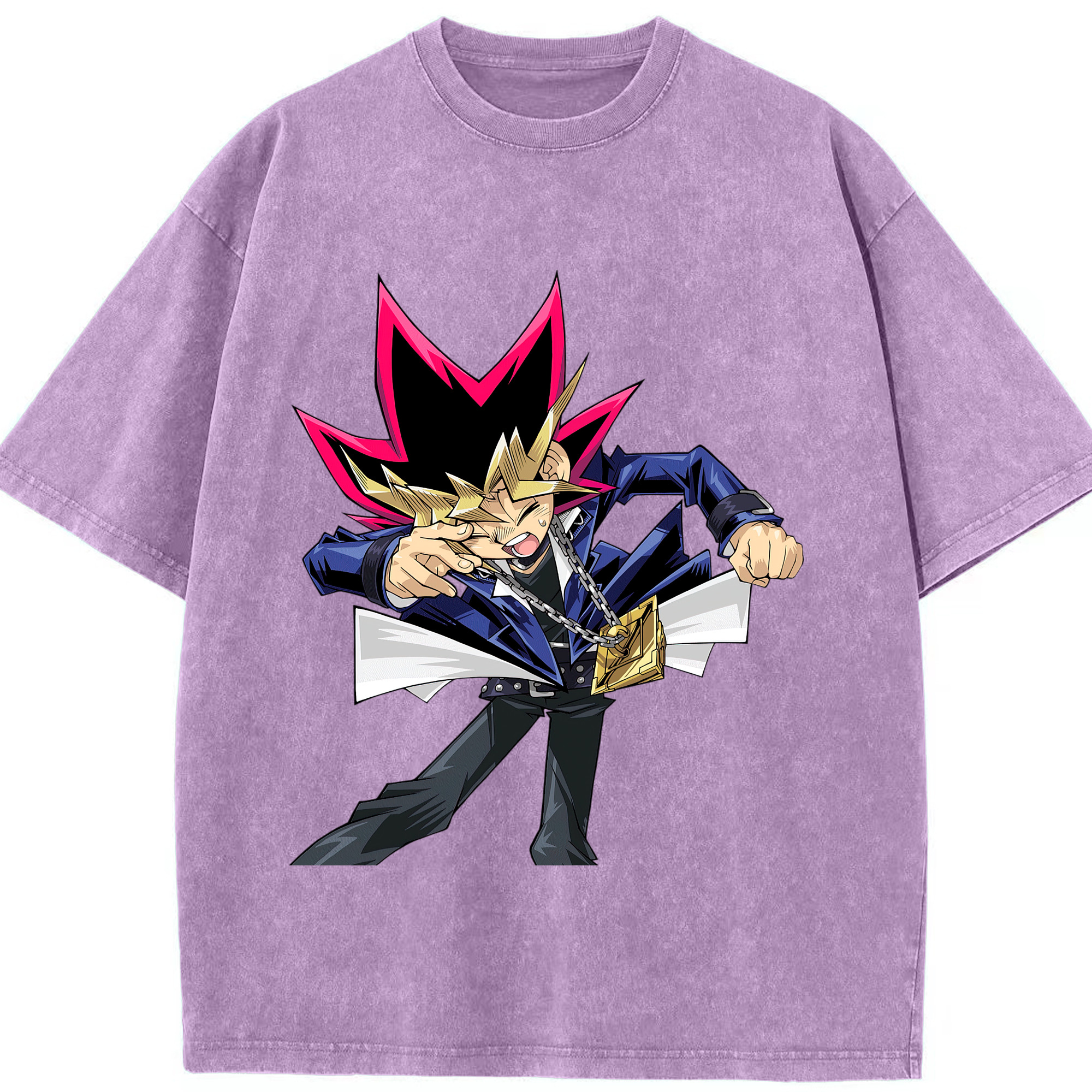 （画像用） 遊☆戯☆王 Yu-Gi-Oh! 綿100% ヴィンテージ風 半袖Tシャツ（フロントプリント）