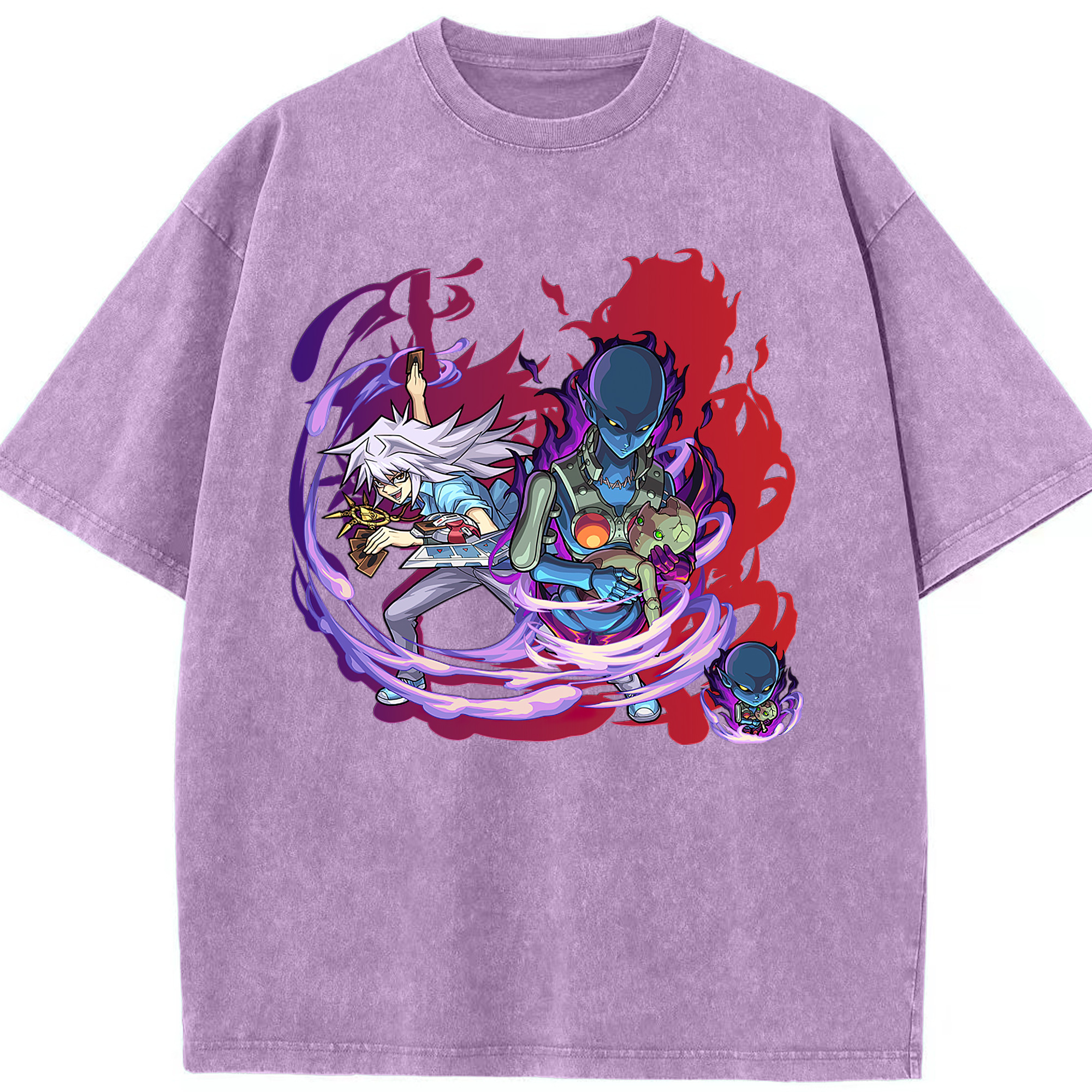 （画像用） 遊☆戯☆王 Yu-Gi-Oh! 綿100% ヴィンテージ風 半袖Tシャツ（フロントプリント）