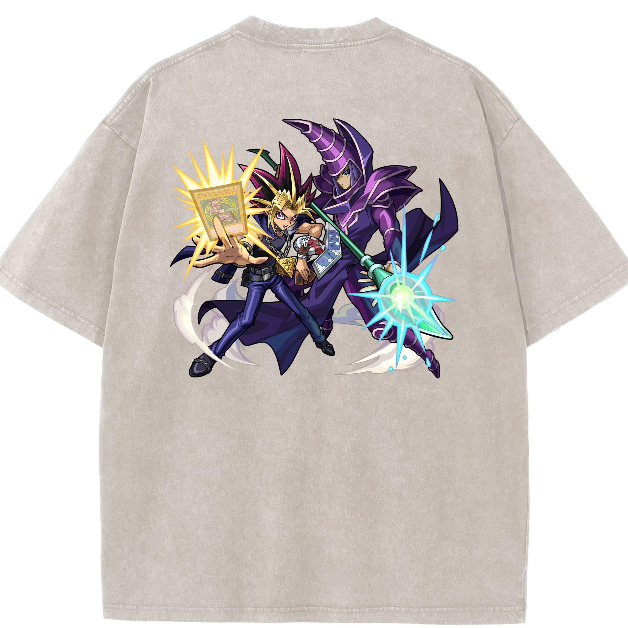 （画像用） 遊☆戯☆王 Yu-Gi-Oh! 綿100% ヴィンテージ風 半袖Tシャツ（背面プリント）