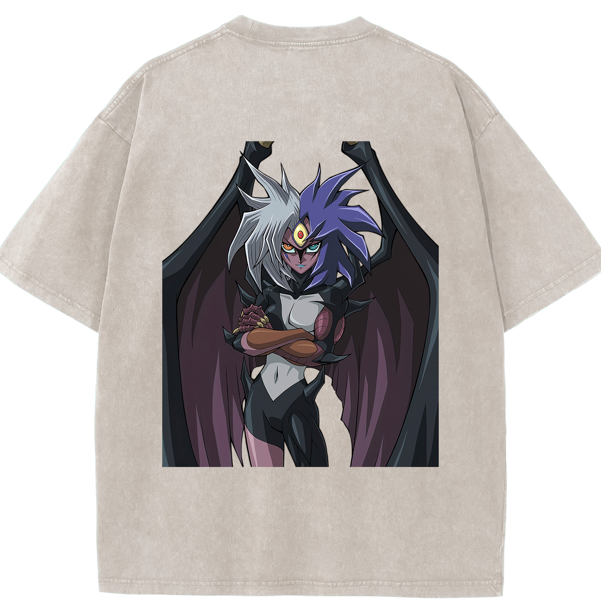 （画像用） 遊☆戯☆王 Yu-Gi-Oh! 綿100% ヴィンテージ風 半袖Tシャツ（背面プリント）