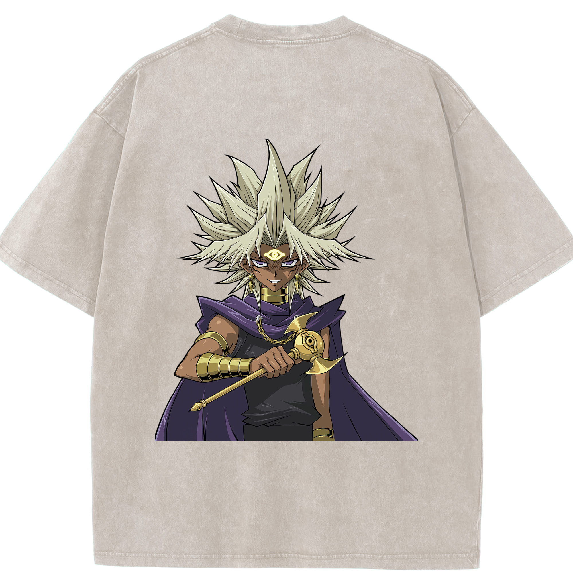 （画像用） 遊☆戯☆王 Yu-Gi-Oh! 綿100% ヴィンテージ風 半袖Tシャツ（背面プリント）