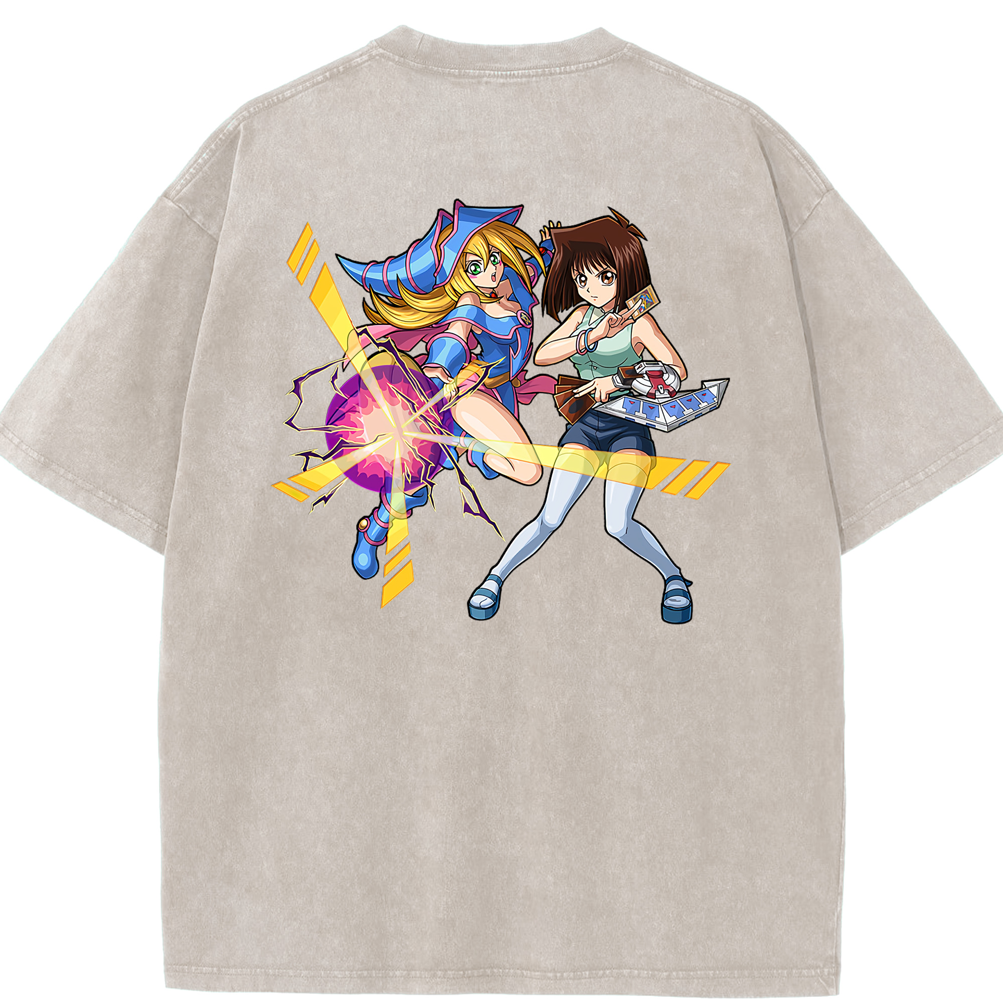 （画像用） 遊☆戯☆王 Yu-Gi-Oh! 綿100% ヴィンテージ風 半袖Tシャツ（背面プリント）