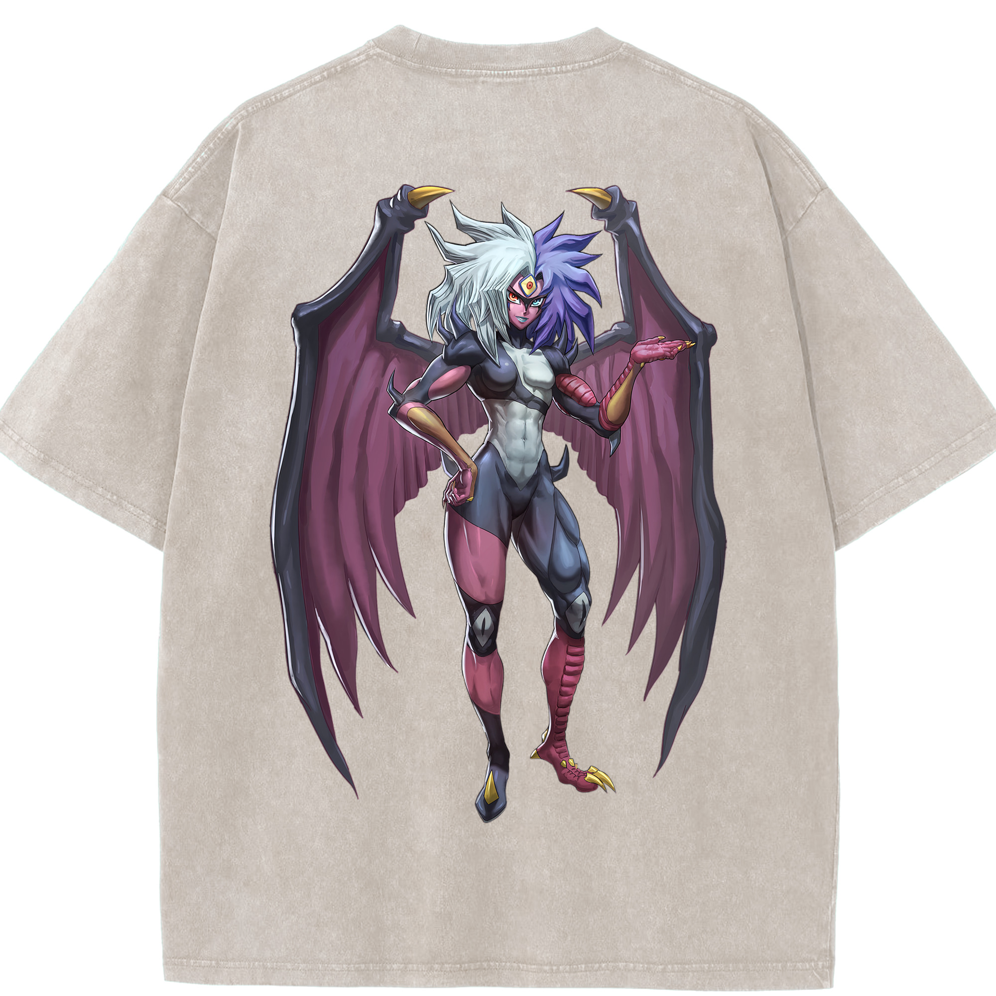 （画像用） 遊☆戯☆王 Yu-Gi-Oh! 綿100% ヴィンテージ風 半袖Tシャツ（背面プリント）