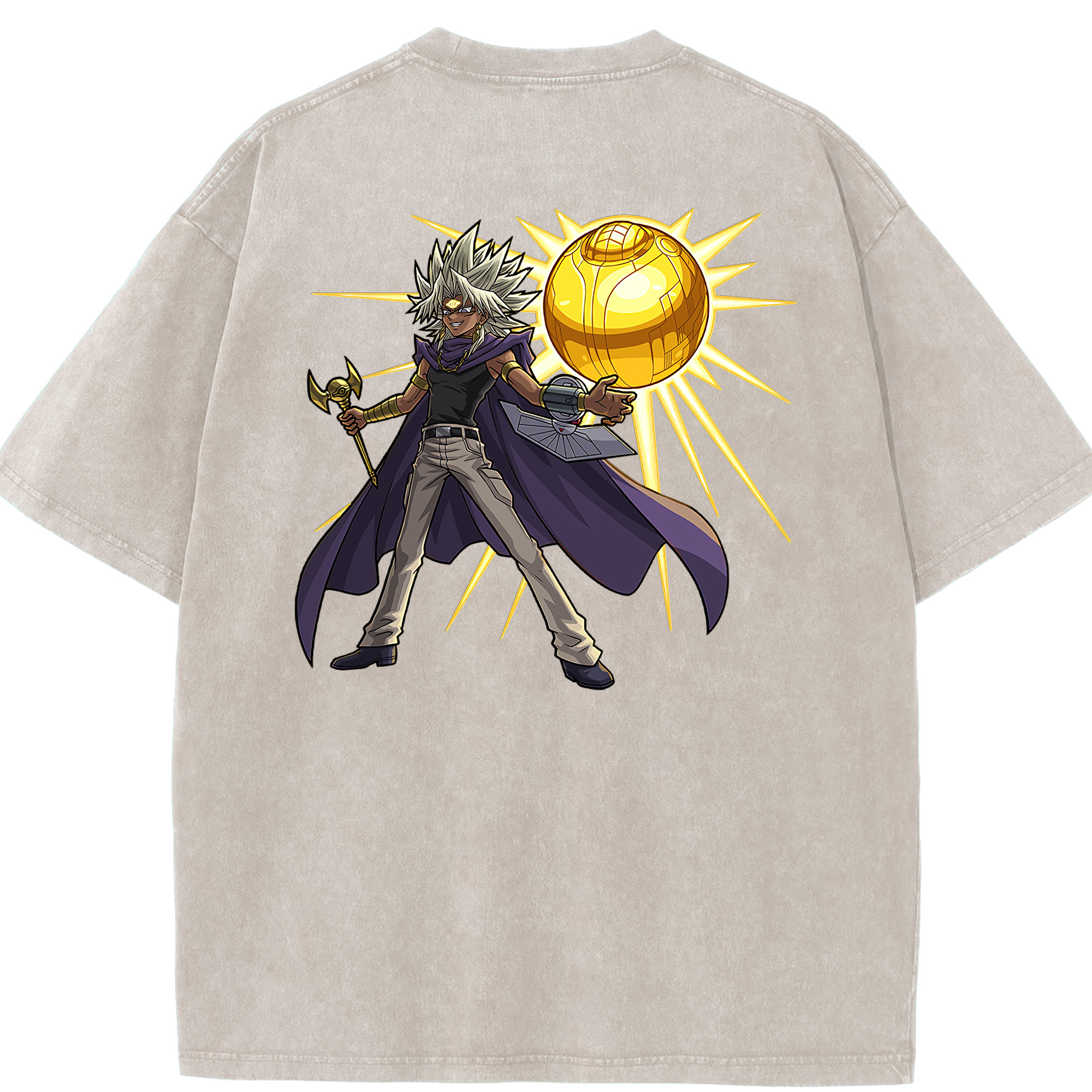 （画像用） 遊☆戯☆王 Yu-Gi-Oh! 綿100% ヴィンテージ風 半袖Tシャツ（背面プリント）