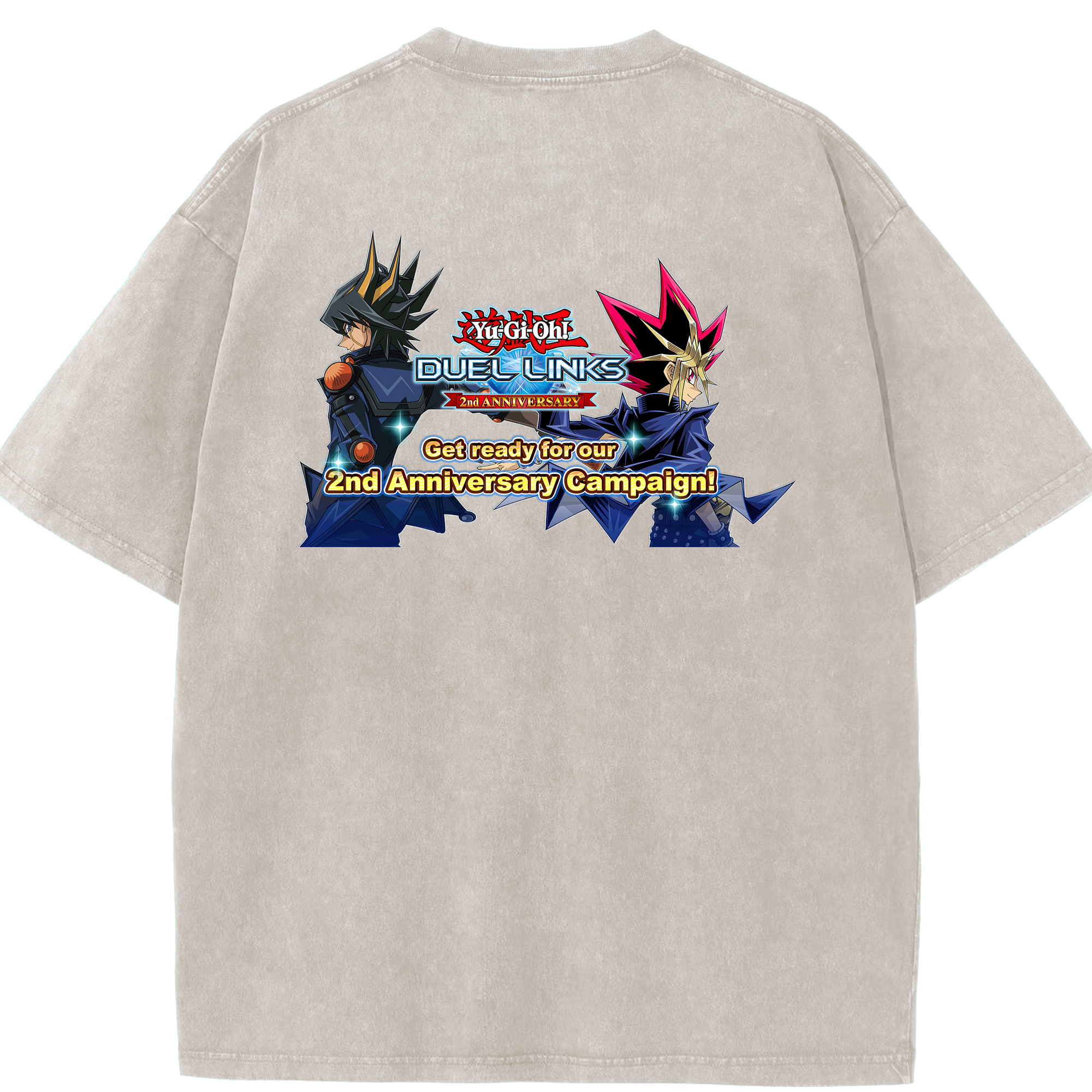 （画像用） 遊☆戯☆王 Yu-Gi-Oh! 綿100% ヴィンテージ風 半袖Tシャツ（背面プリント）