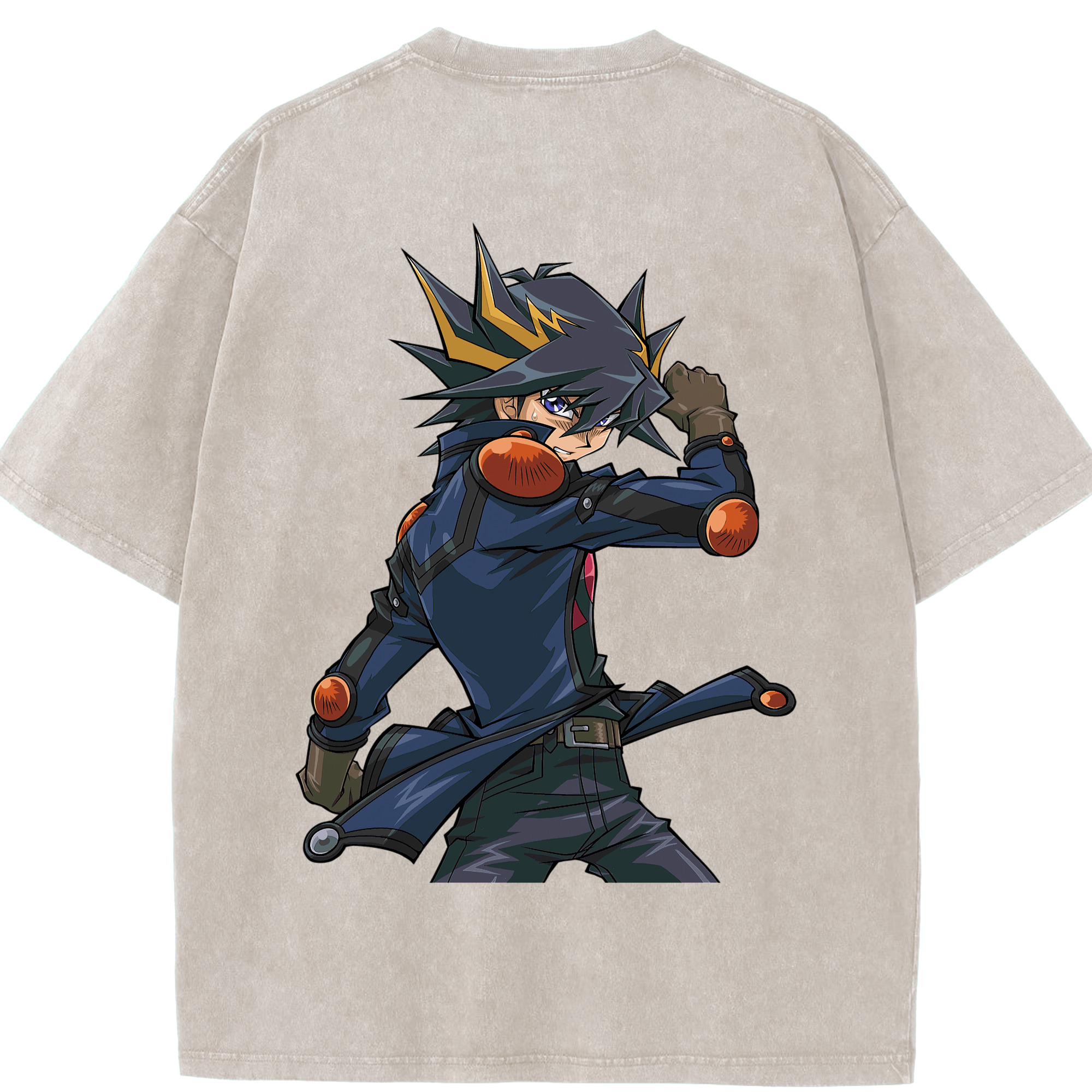 （画像用） 遊☆戯☆王 Yu-Gi-Oh! 綿100% ヴィンテージ風 半袖Tシャツ（背面プリント）