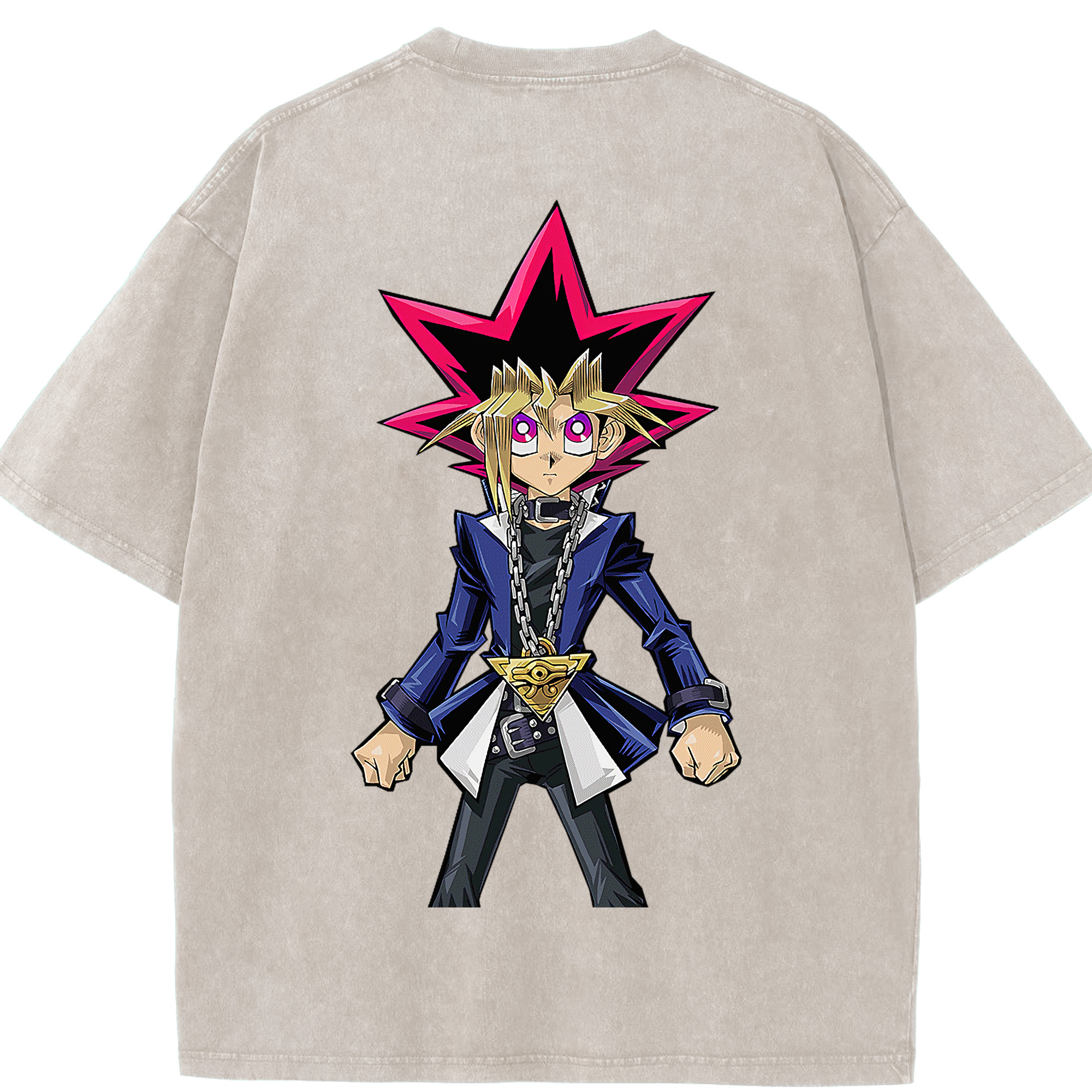 （画像用） 遊☆戯☆王 Yu-Gi-Oh! 綿100% ヴィンテージ風 半袖Tシャツ（背面プリント）