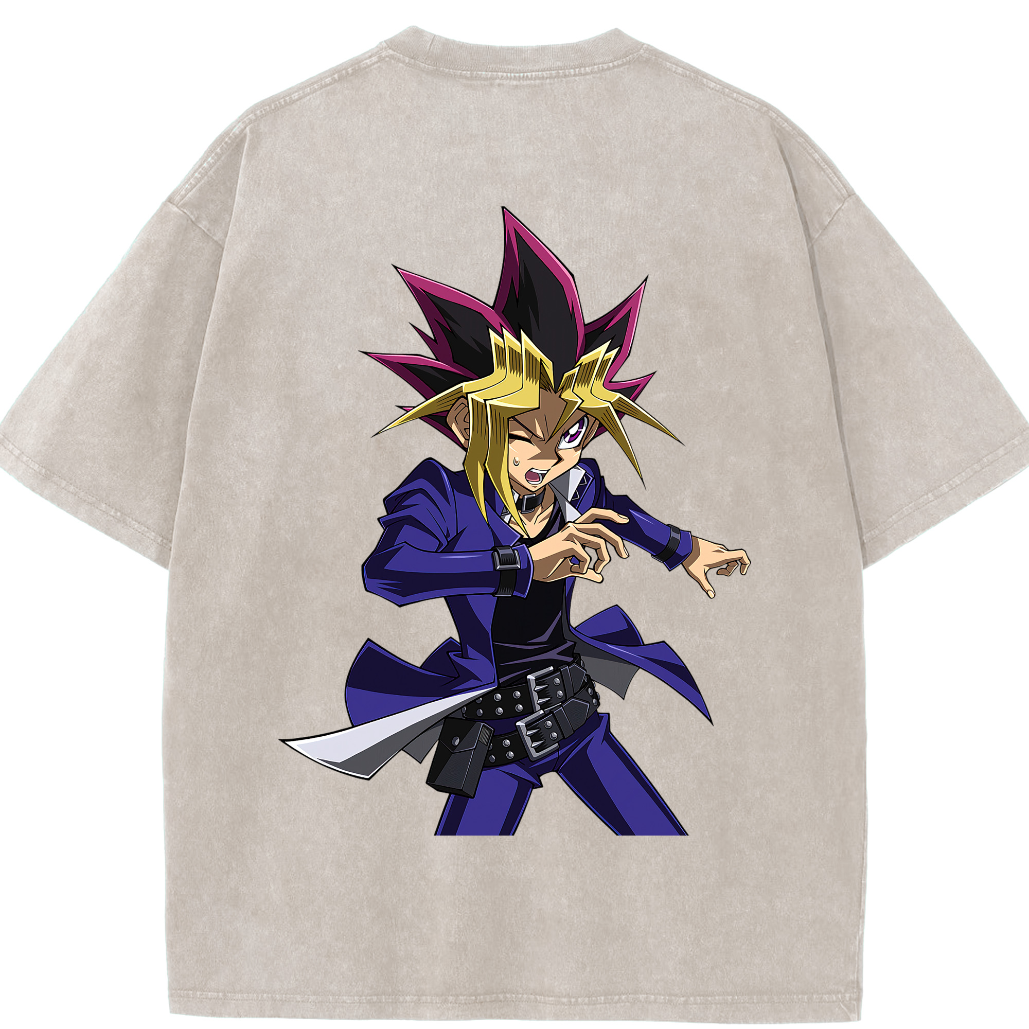 （画像用） 遊☆戯☆王 Yu-Gi-Oh! 綿100% ヴィンテージ風 半袖Tシャツ（背面プリント）