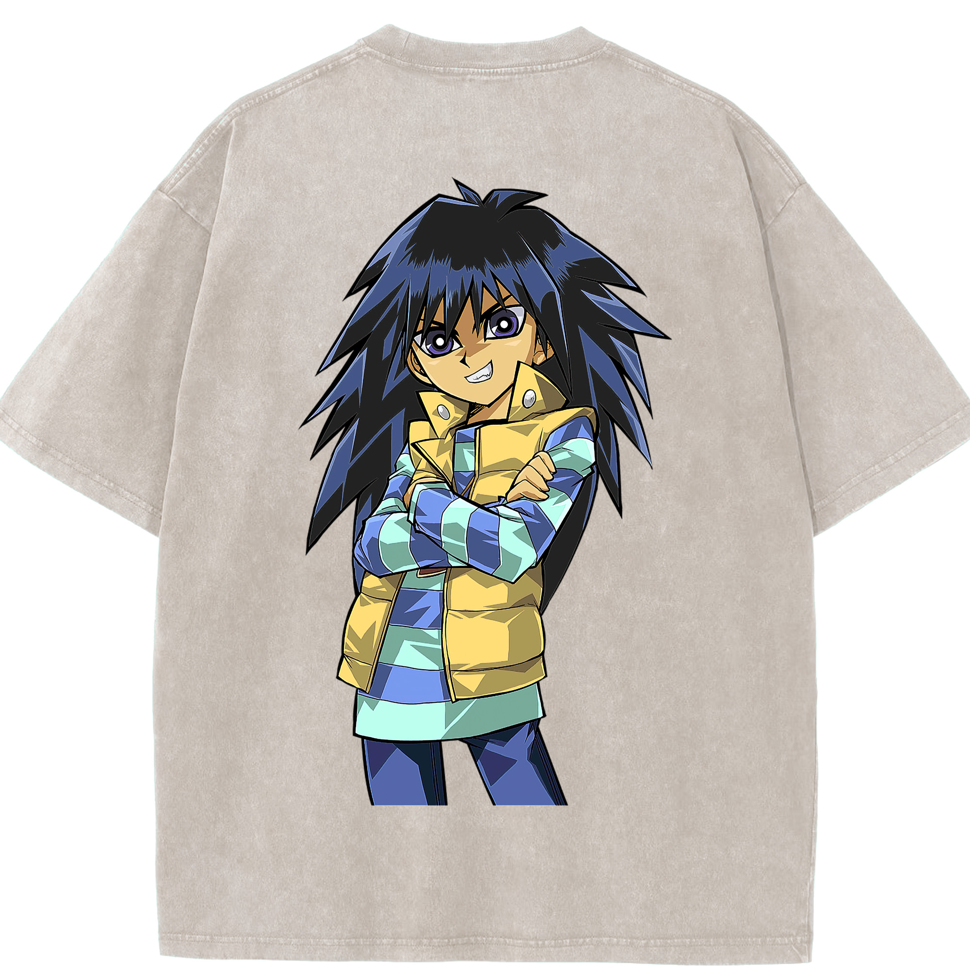 （画像用） 遊☆戯☆王 Yu-Gi-Oh! 綿100% ヴィンテージ風 半袖Tシャツ（背面プリント）