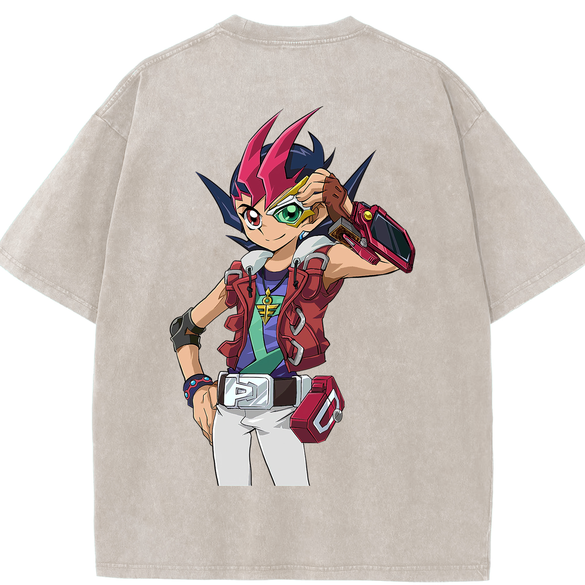 （画像用） 遊☆戯☆王 Yu-Gi-Oh! 綿100% ヴィンテージ風 半袖Tシャツ（背面プリント）