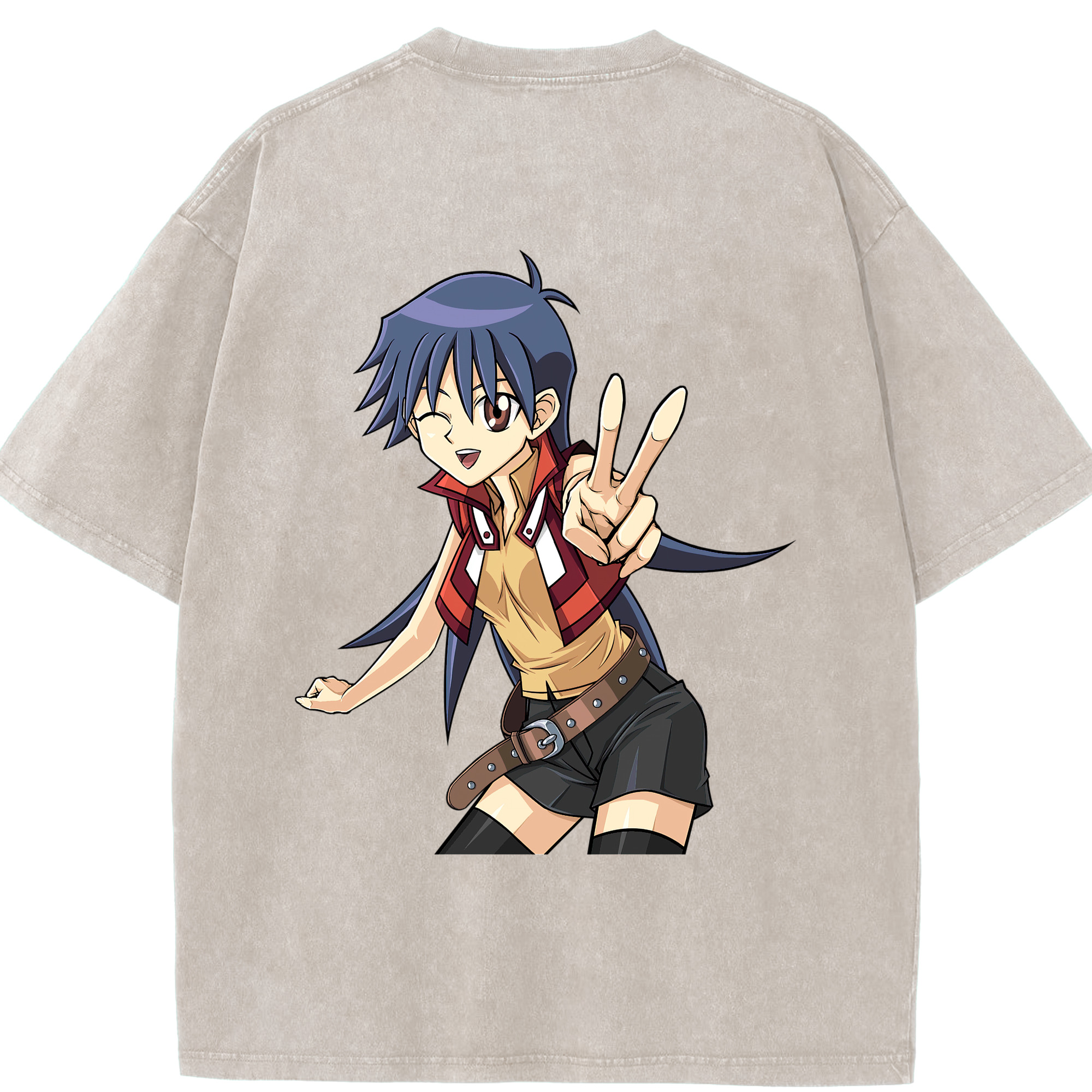 （画像用） 遊☆戯☆王 Yu-Gi-Oh! 綿100% ヴィンテージ風 半袖Tシャツ（背面プリント）