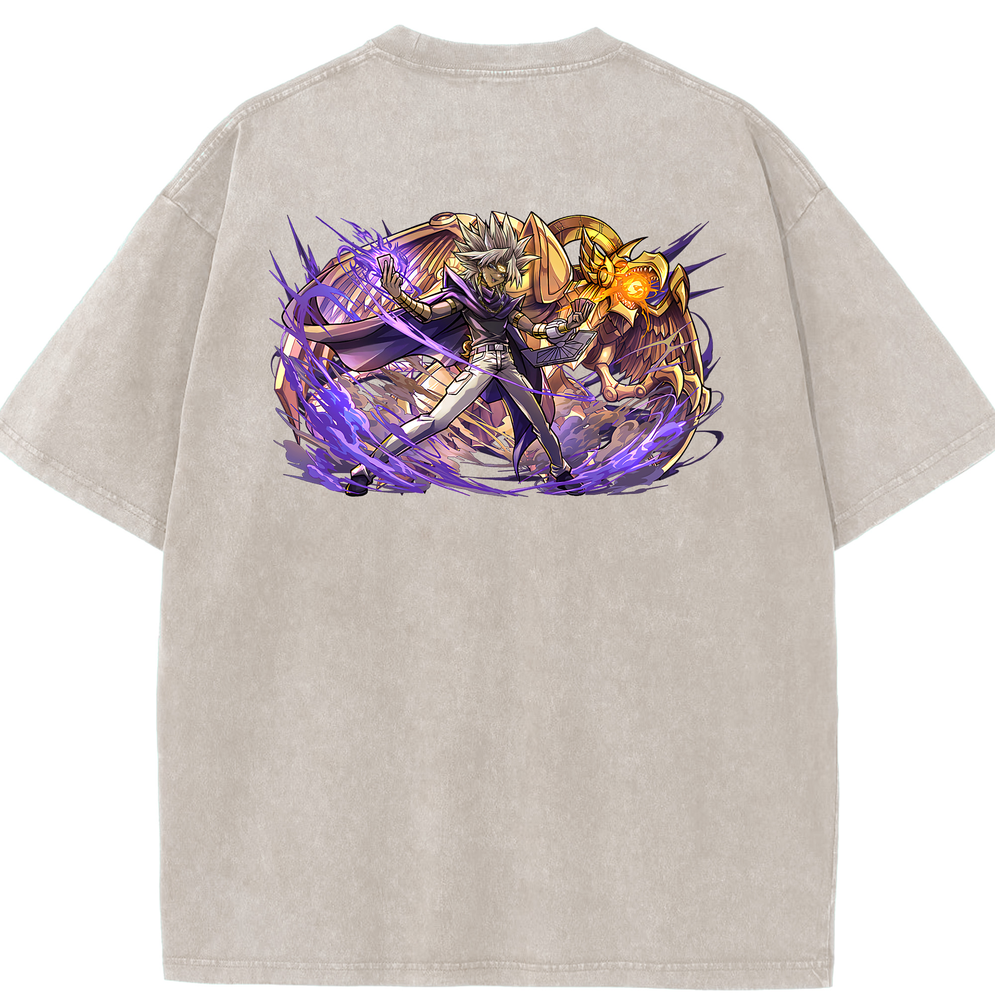 （画像用） 遊☆戯☆王 Yu-Gi-Oh! 綿100% ヴィンテージ風 半袖Tシャツ（背面プリント）