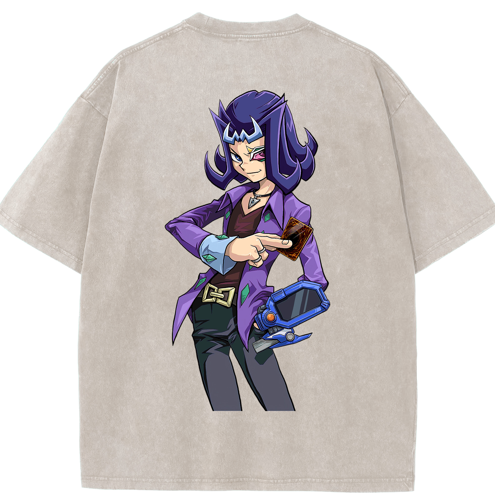 （画像用） 遊☆戯☆王 Yu-Gi-Oh! 綿100% ヴィンテージ風 半袖Tシャツ（背面プリント）