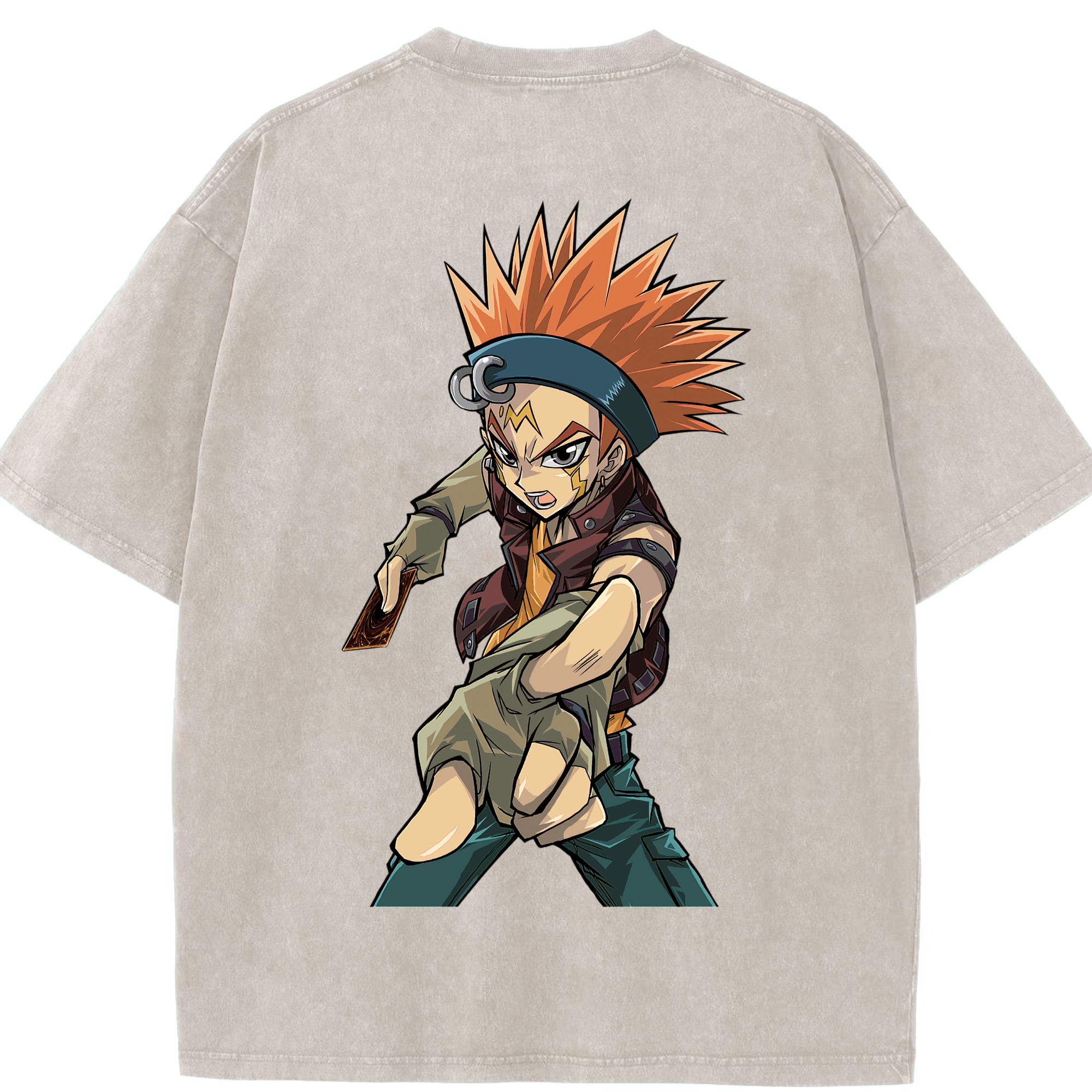 （画像用） 遊☆戯☆王 Yu-Gi-Oh! 綿100% ヴィンテージ風 半袖Tシャツ（背面プリント）