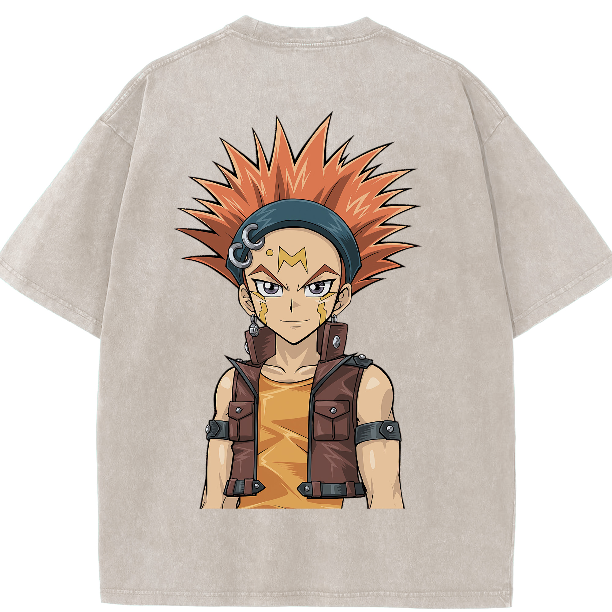 （画像用） 遊☆戯☆王 Yu-Gi-Oh! 綿100% ヴィンテージ風 半袖Tシャツ（背面プリント）