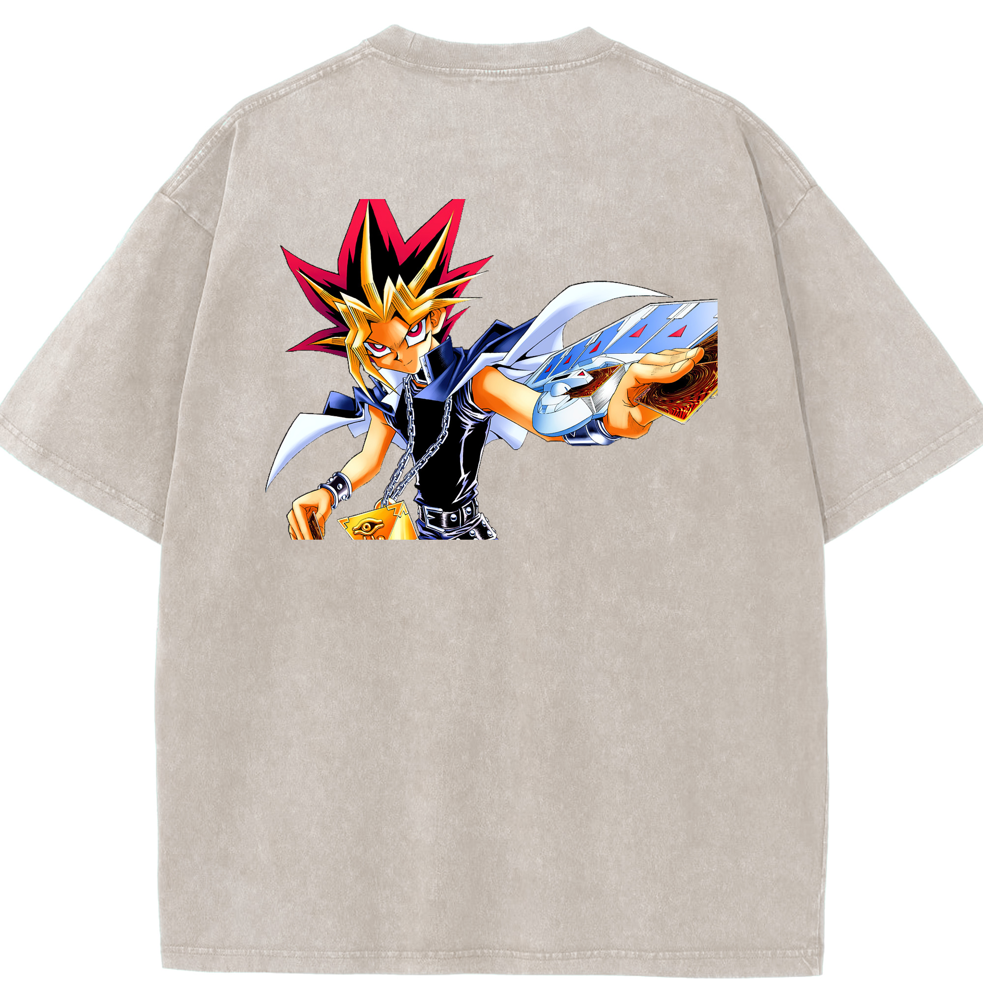 （画像用） 遊☆戯☆王 Yu-Gi-Oh! 綿100% ヴィンテージ風 半袖Tシャツ（背面プリント）