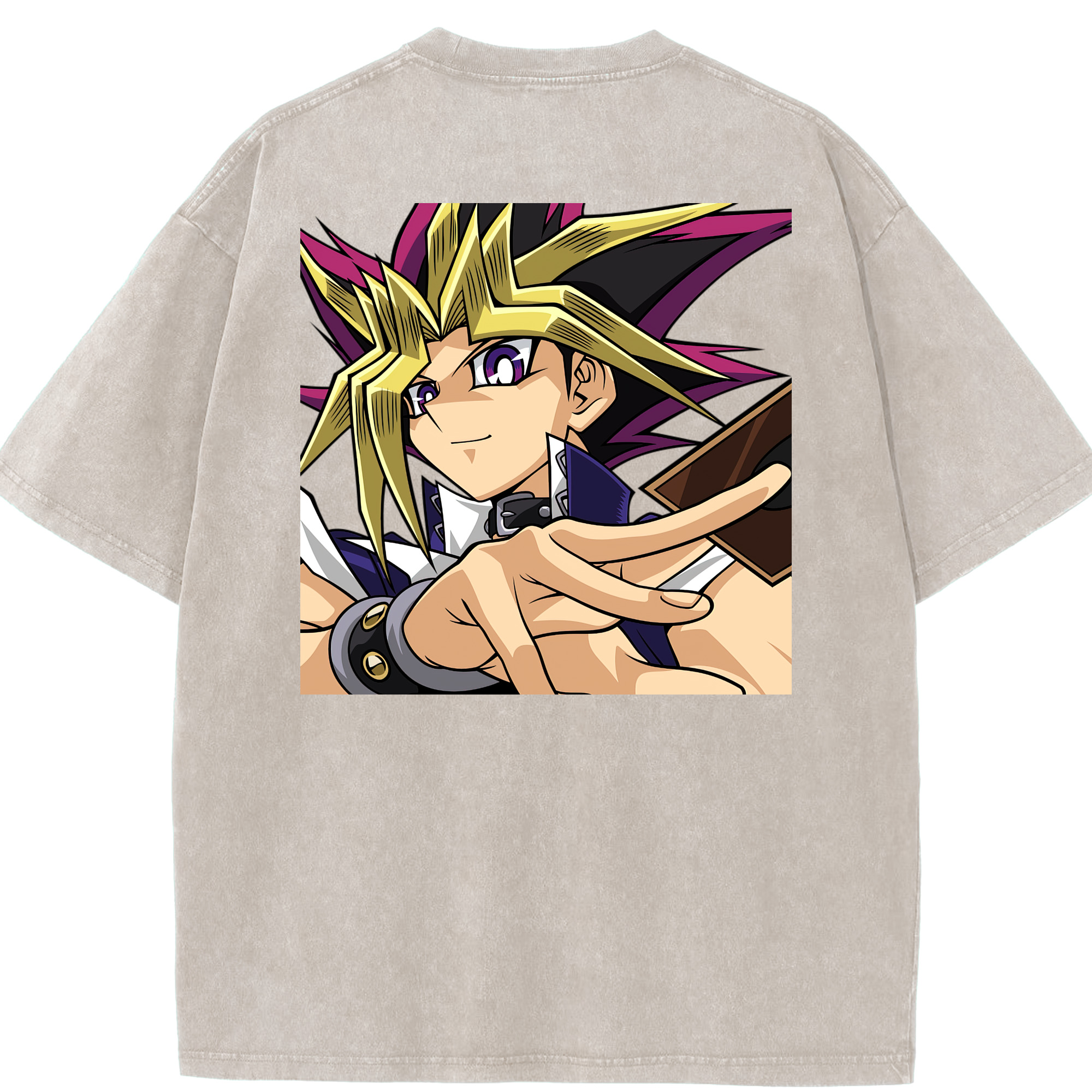 （画像用） 遊☆戯☆王 Yu-Gi-Oh! 綿100% ヴィンテージ風 半袖Tシャツ（背面プリント）