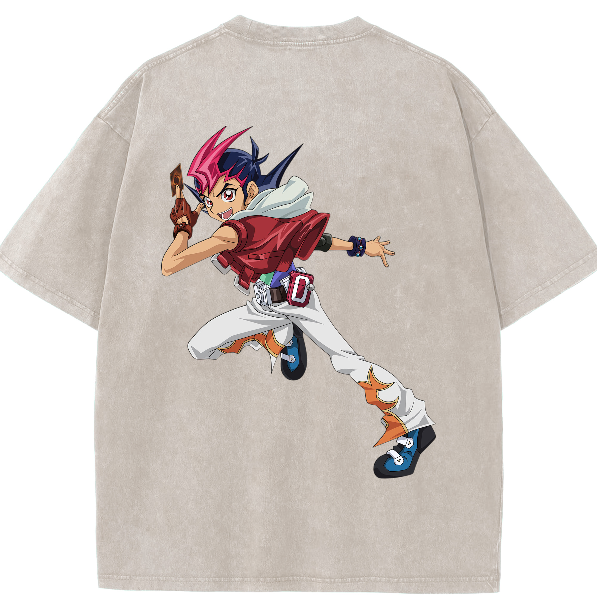 （画像用） 遊☆戯☆王 Yu-Gi-Oh! 綿100% ヴィンテージ風 半袖Tシャツ（背面プリント）