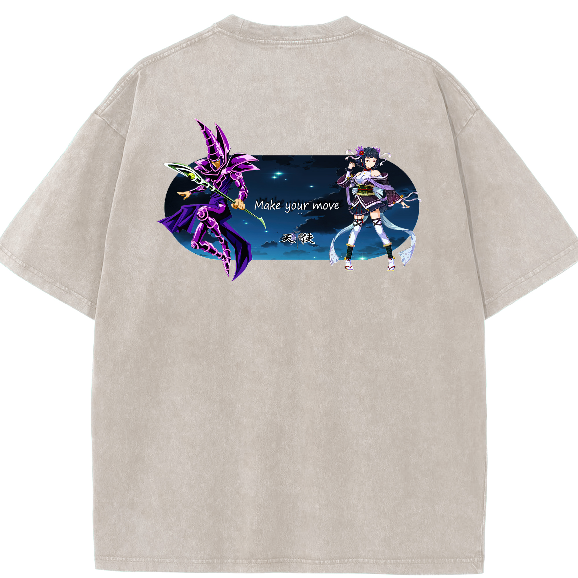 （画像用） 遊☆戯☆王 Yu-Gi-Oh! 綿100% ヴィンテージ風 半袖Tシャツ（背面プリント）