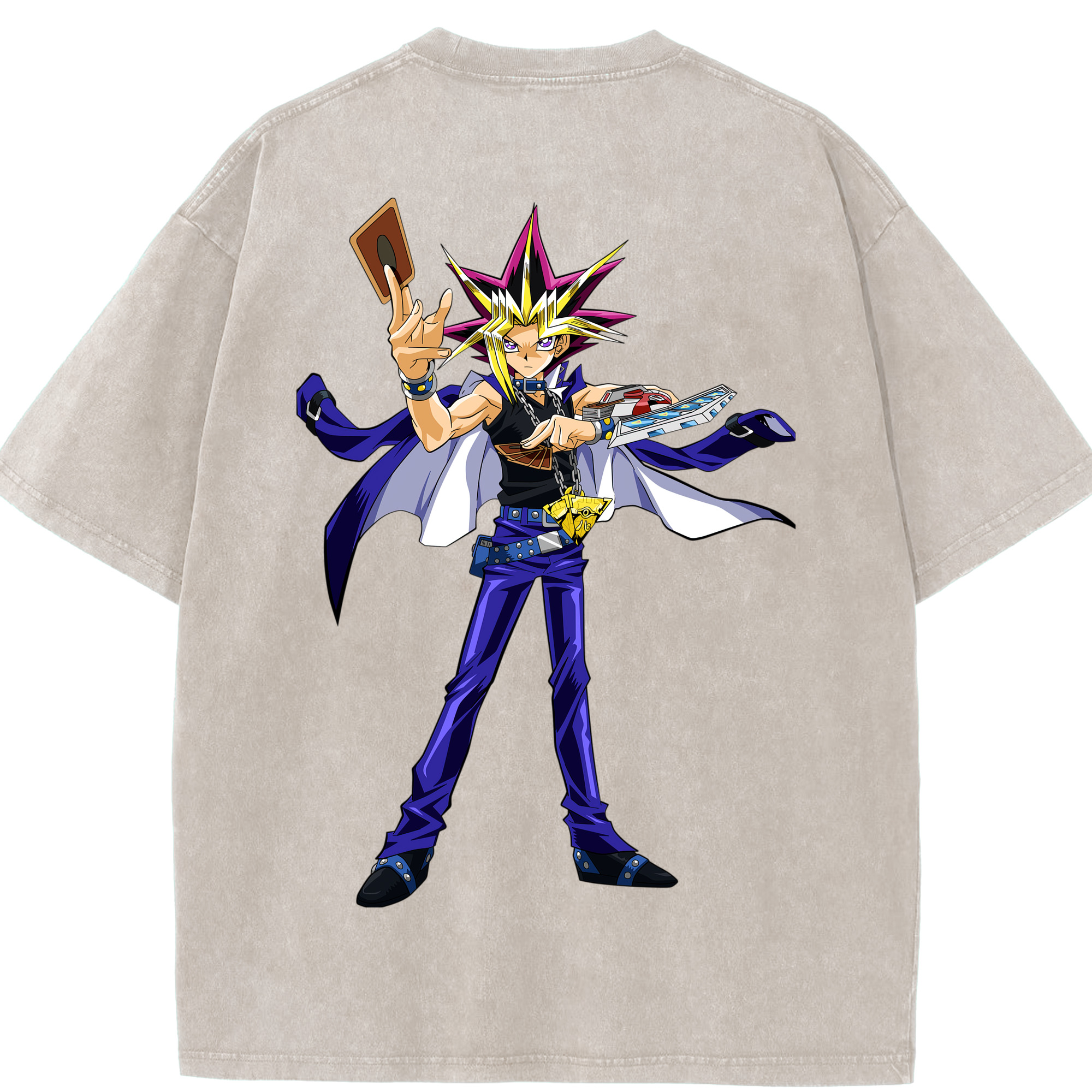 （画像用） 遊☆戯☆王 Yu-Gi-Oh! 綿100% ヴィンテージ風 半袖Tシャツ（背面プリント）