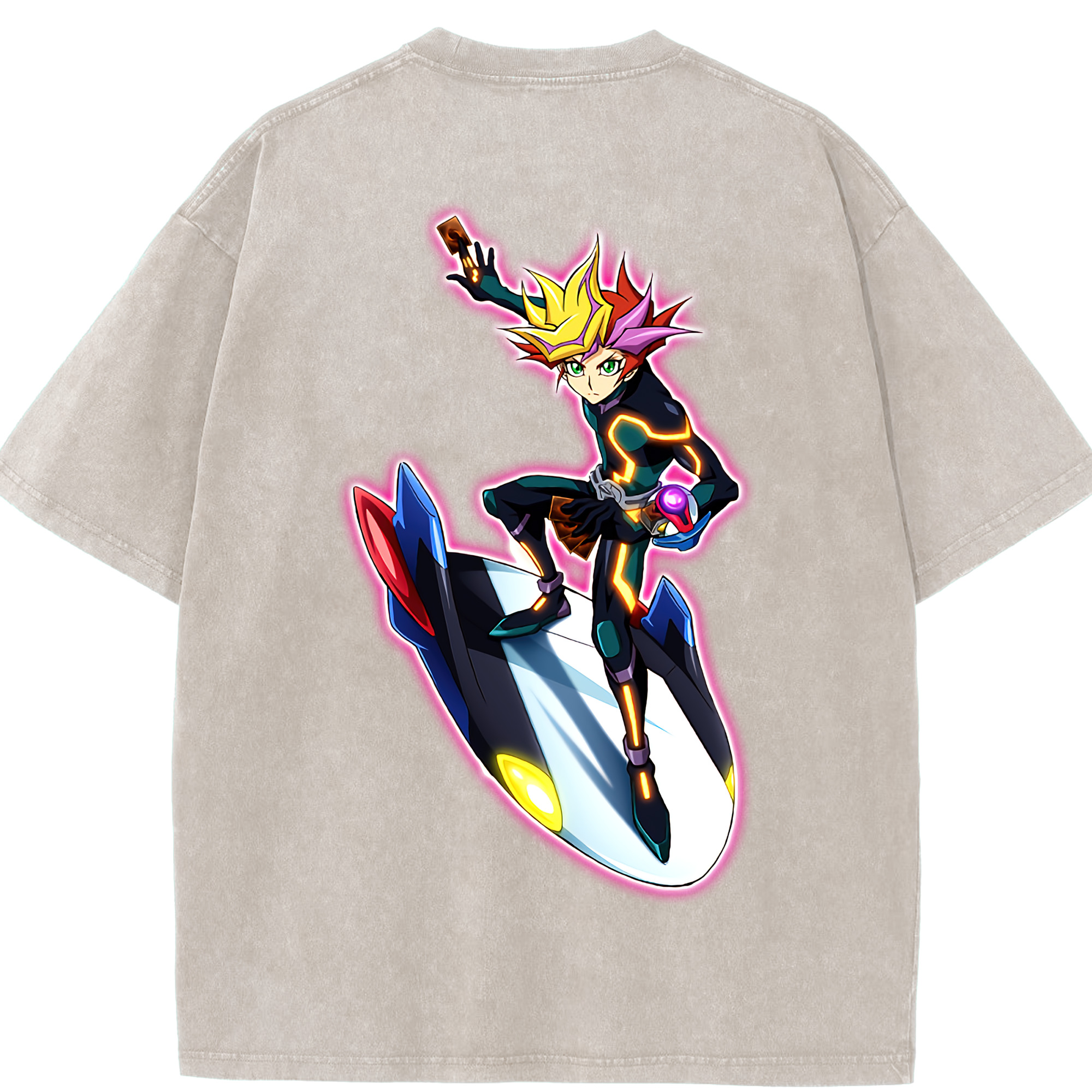 （画像用） 遊☆戯☆王 Yu-Gi-Oh! 綿100% ヴィンテージ風 半袖Tシャツ（背面プリント）
