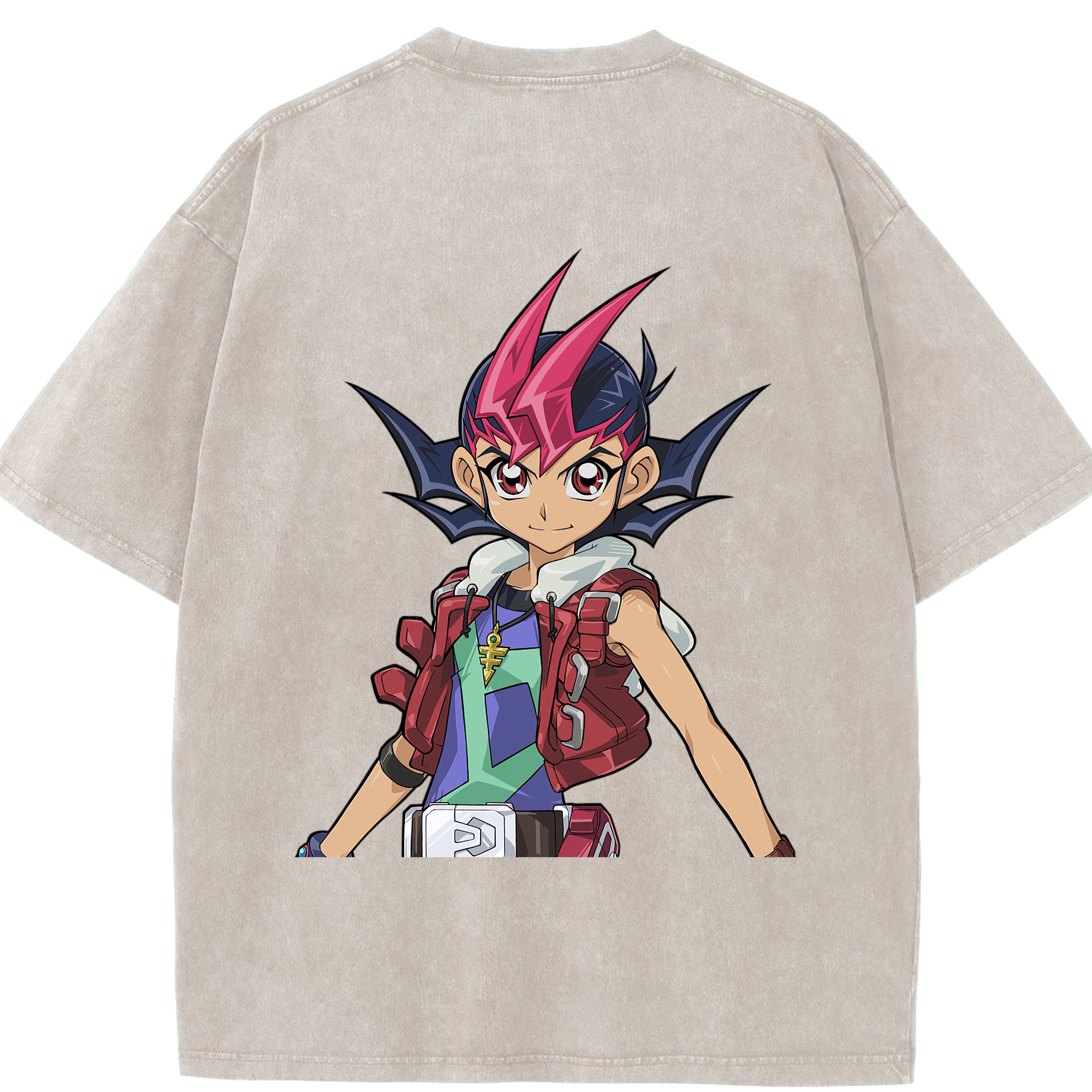 （画像用） 遊☆戯☆王 Yu-Gi-Oh! 綿100% ヴィンテージ風 半袖Tシャツ（背面プリント）