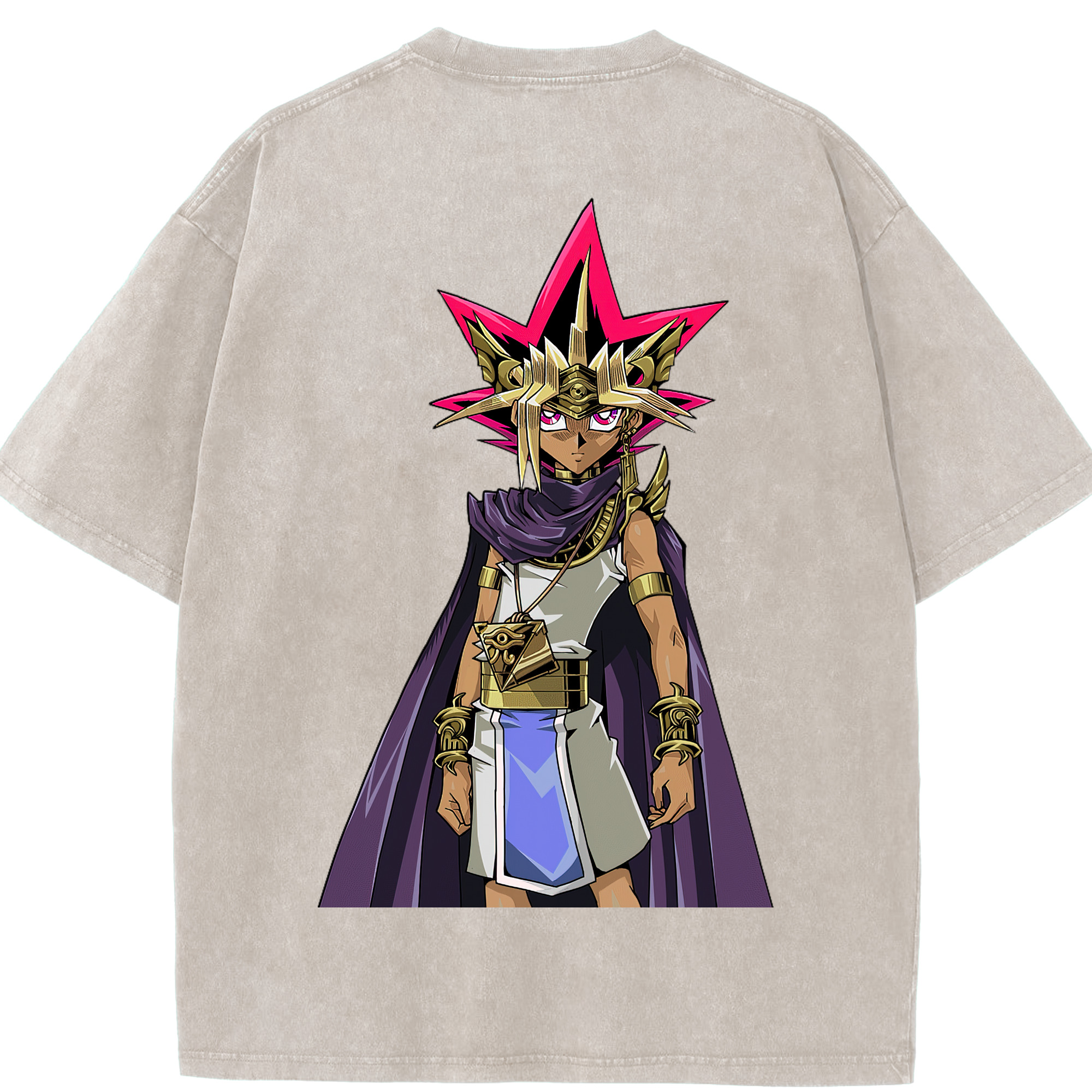 （画像用） 遊☆戯☆王 Yu-Gi-Oh! 綿100% ヴィンテージ風 半袖Tシャツ（背面プリント）