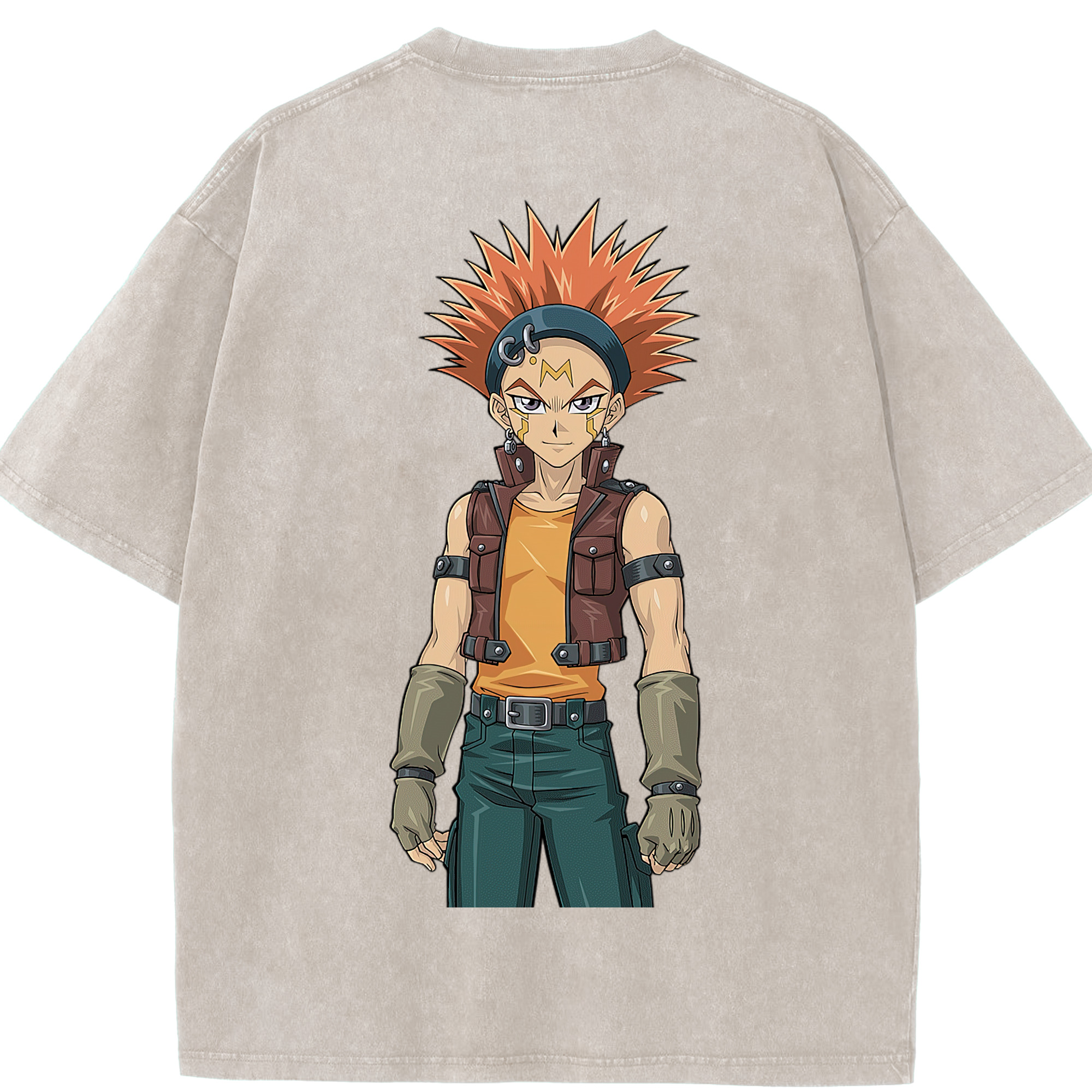 （画像用） 遊☆戯☆王 Yu-Gi-Oh! 綿100% ヴィンテージ風 半袖Tシャツ（背面プリント）