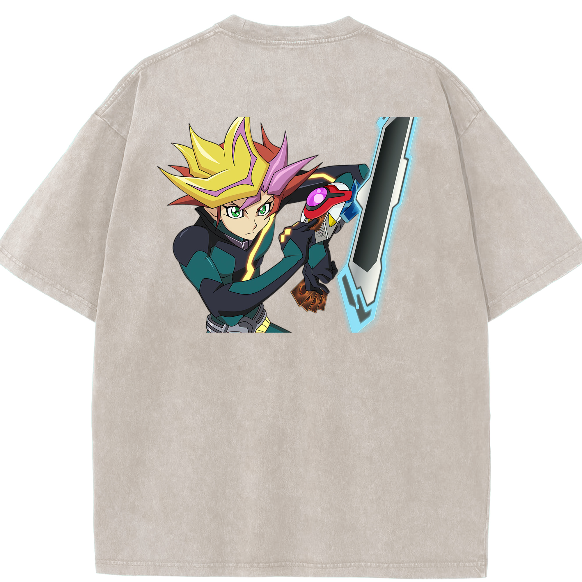 （画像用） 遊☆戯☆王 Yu-Gi-Oh! 綿100% ヴィンテージ風 半袖Tシャツ（背面プリント）