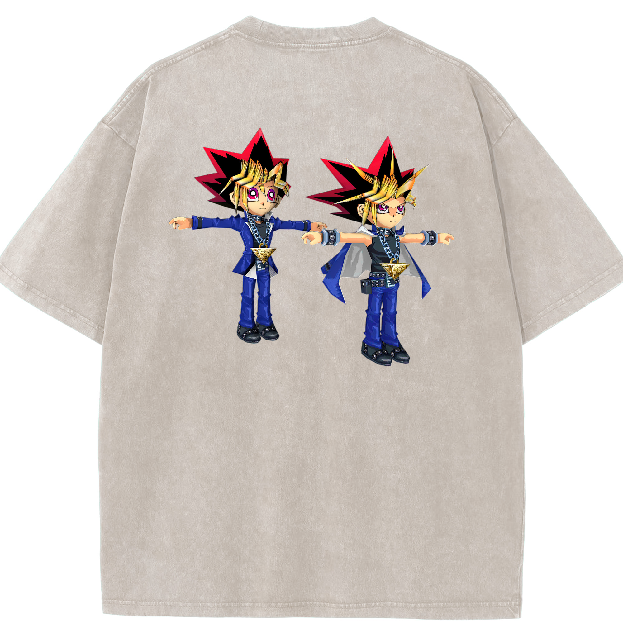 （画像用） 遊☆戯☆王 Yu-Gi-Oh! 綿100% ヴィンテージ風 半袖Tシャツ（背面プリント）
