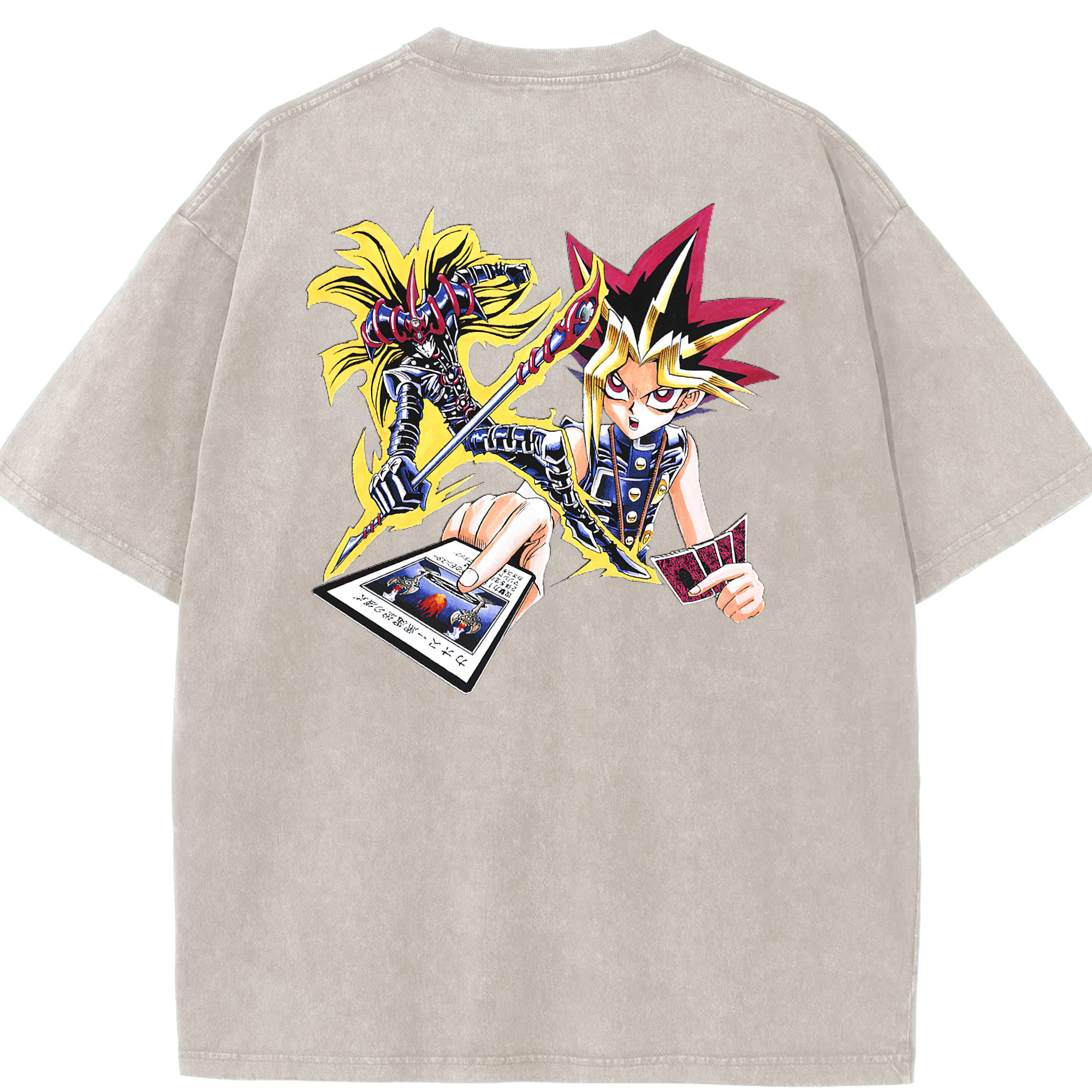 （画像用） 遊☆戯☆王 Yu-Gi-Oh! 綿100% ヴィンテージ風 半袖Tシャツ（背面プリント）
