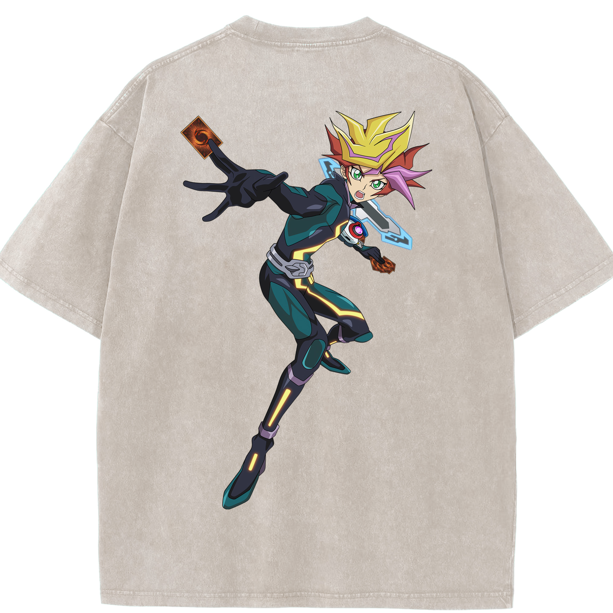 （画像用） 遊☆戯☆王 Yu-Gi-Oh! 綿100% ヴィンテージ風 半袖Tシャツ（背面プリント）