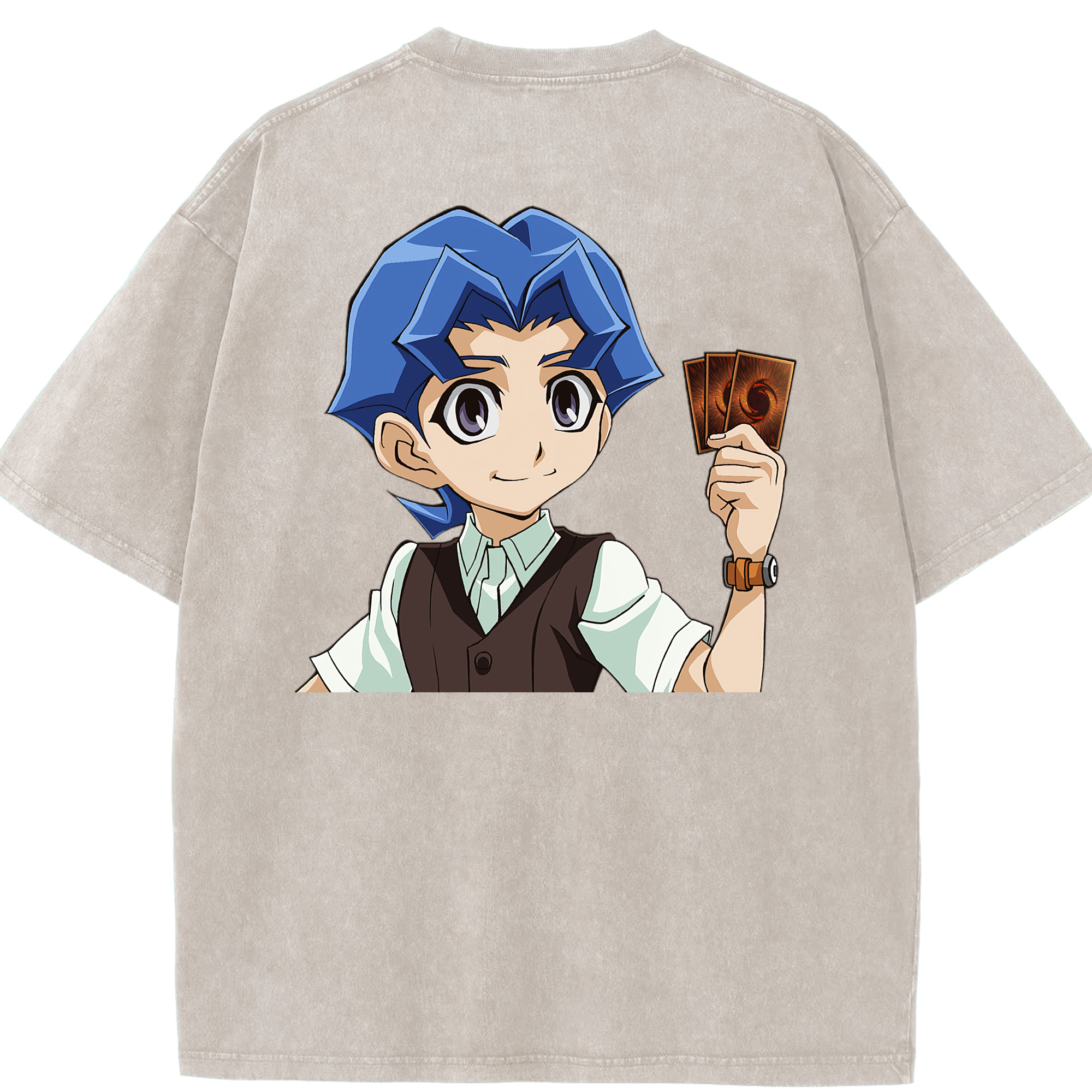 （画像用） 遊☆戯☆王 Yu-Gi-Oh! 綿100% ヴィンテージ風 半袖Tシャツ（背面プリント）