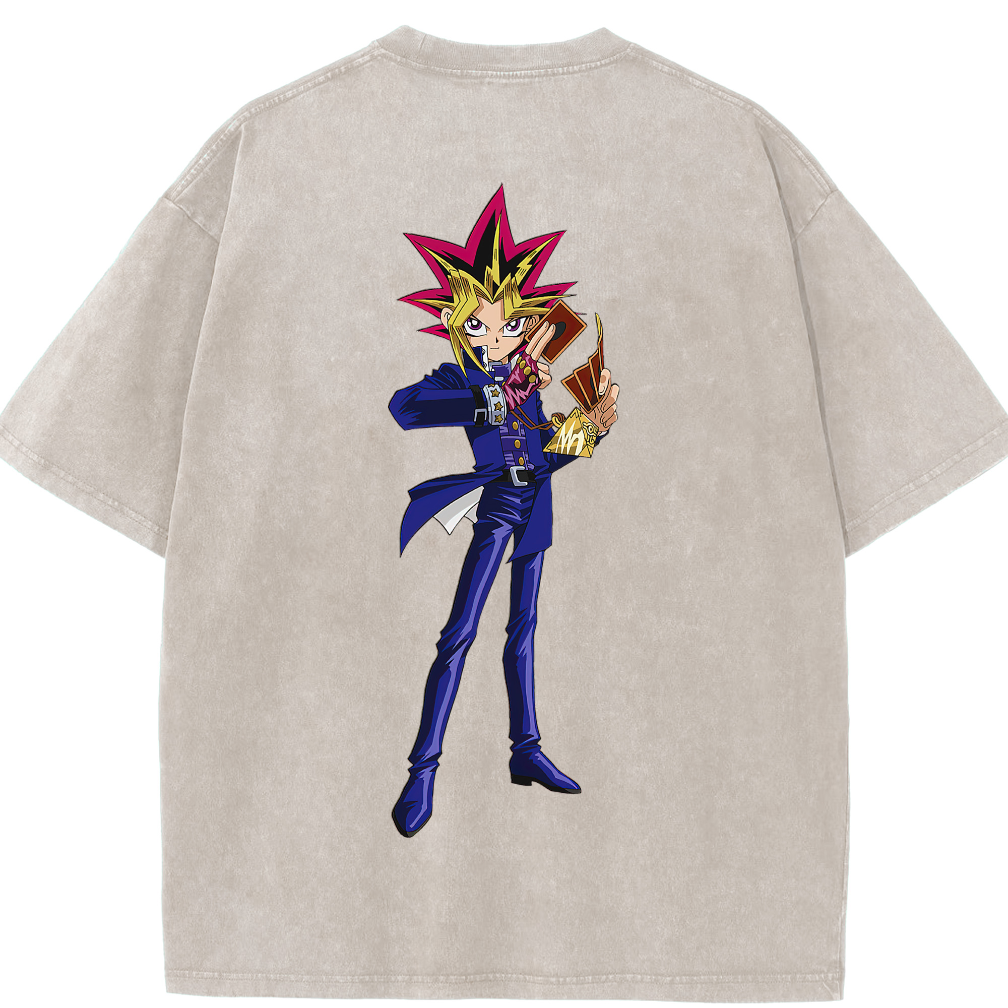 （画像用） 遊☆戯☆王 Yu-Gi-Oh! 綿100% ヴィンテージ風 半袖Tシャツ（背面プリント）