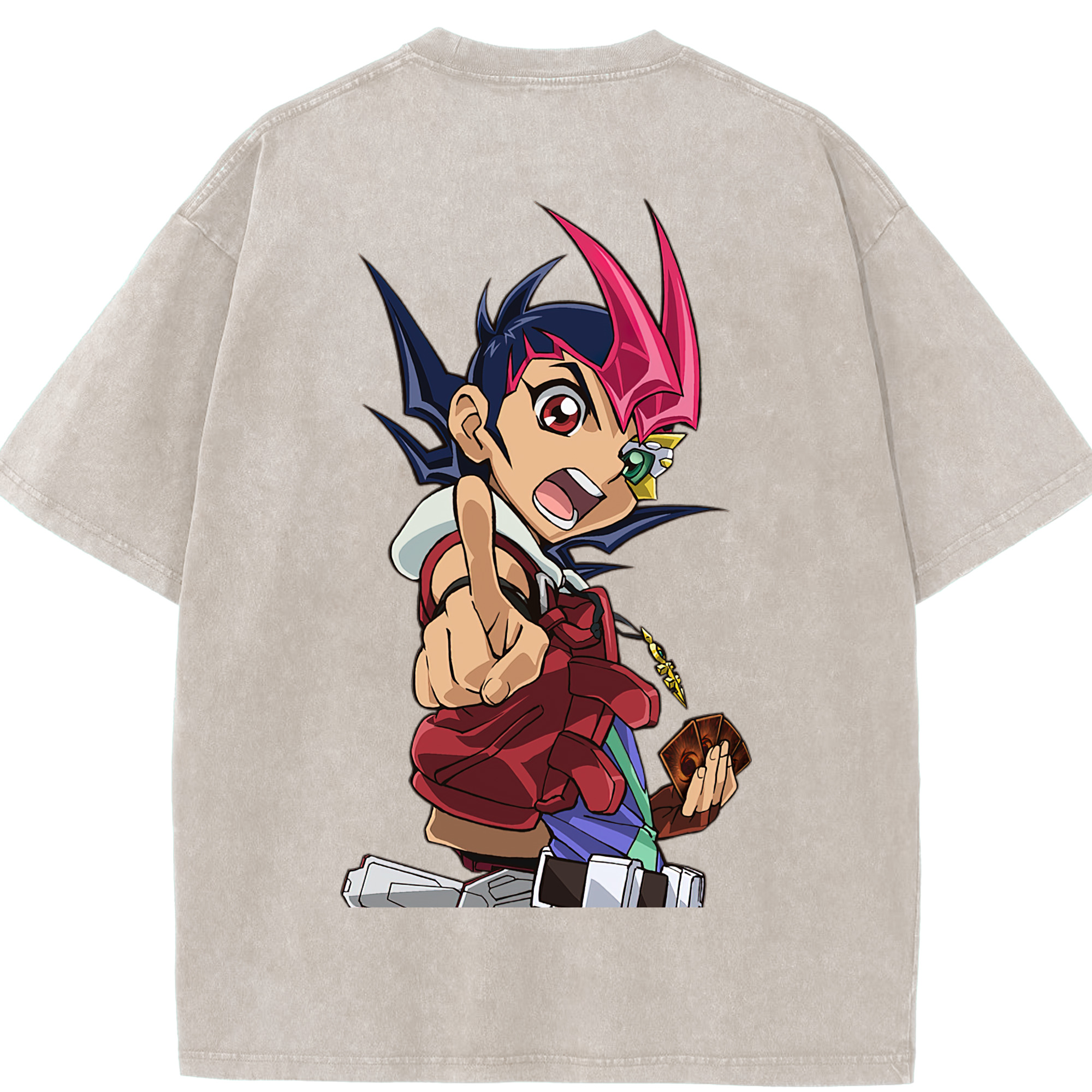 （画像用） 遊☆戯☆王 Yu-Gi-Oh! 綿100% ヴィンテージ風 半袖Tシャツ（背面プリント）