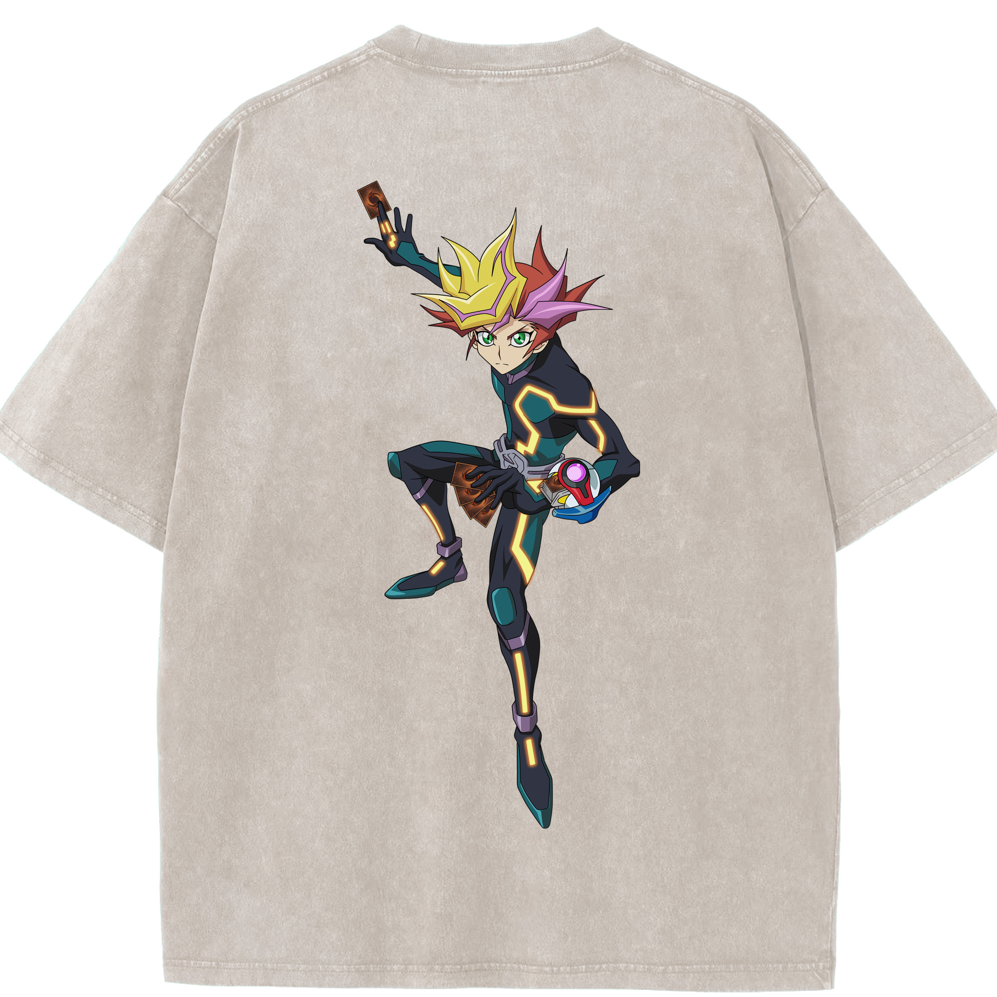 （画像用） 遊☆戯☆王 Yu-Gi-Oh! 綿100% ヴィンテージ風 半袖Tシャツ（背面プリント）