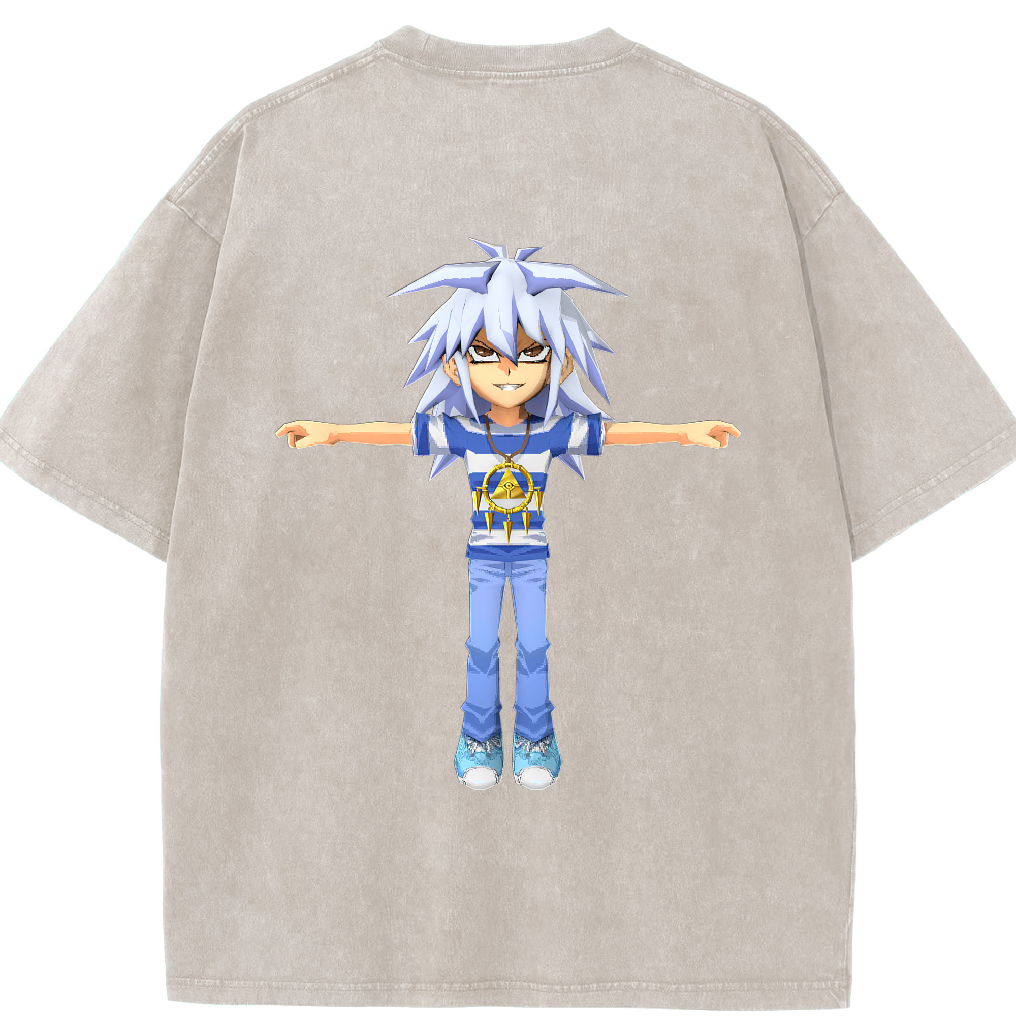 （画像用） 遊☆戯☆王 Yu-Gi-Oh! 綿100% ヴィンテージ風 半袖Tシャツ（背面プリント）